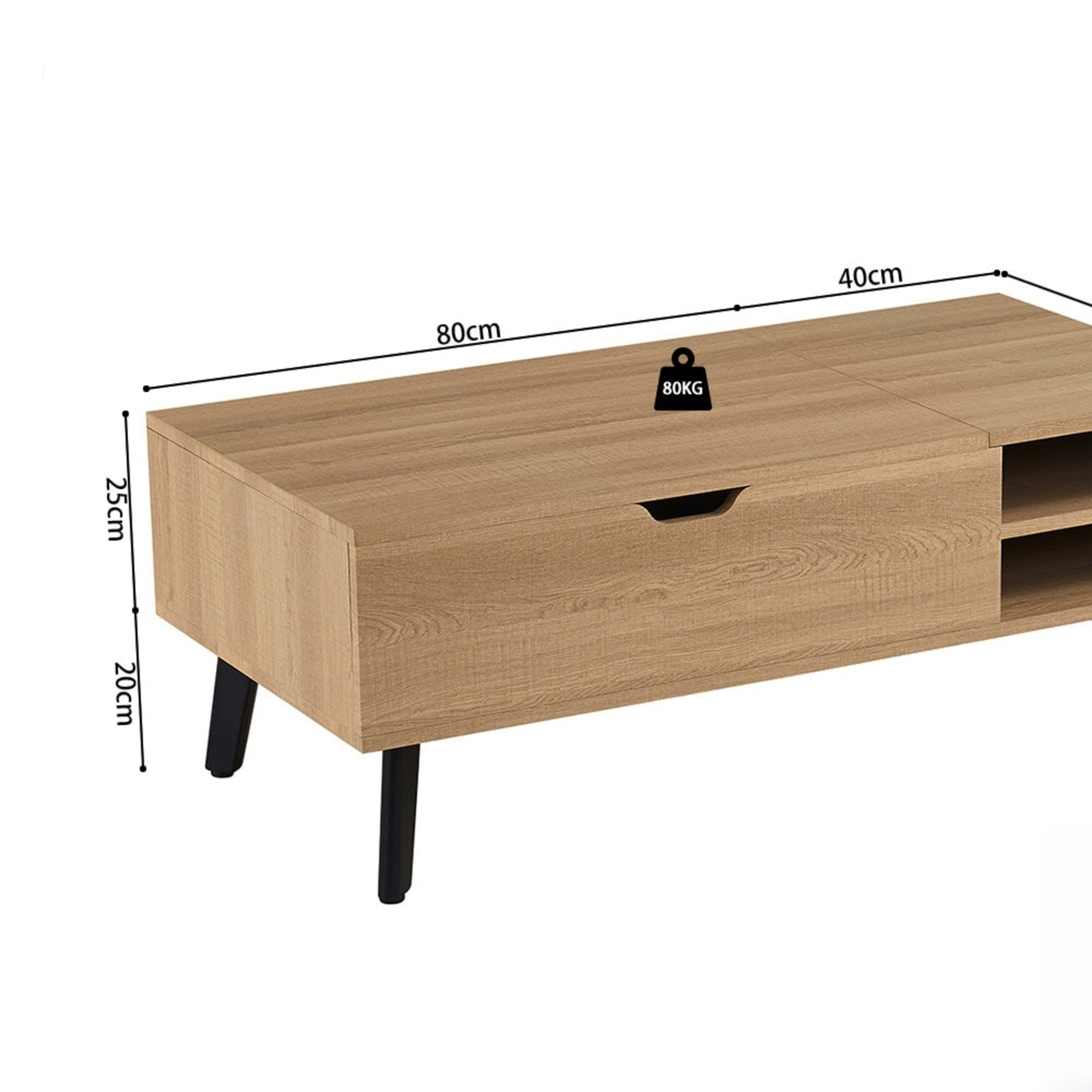 Salontafel 'Justine' Opklapbare top Decor Eik Naturel — 5