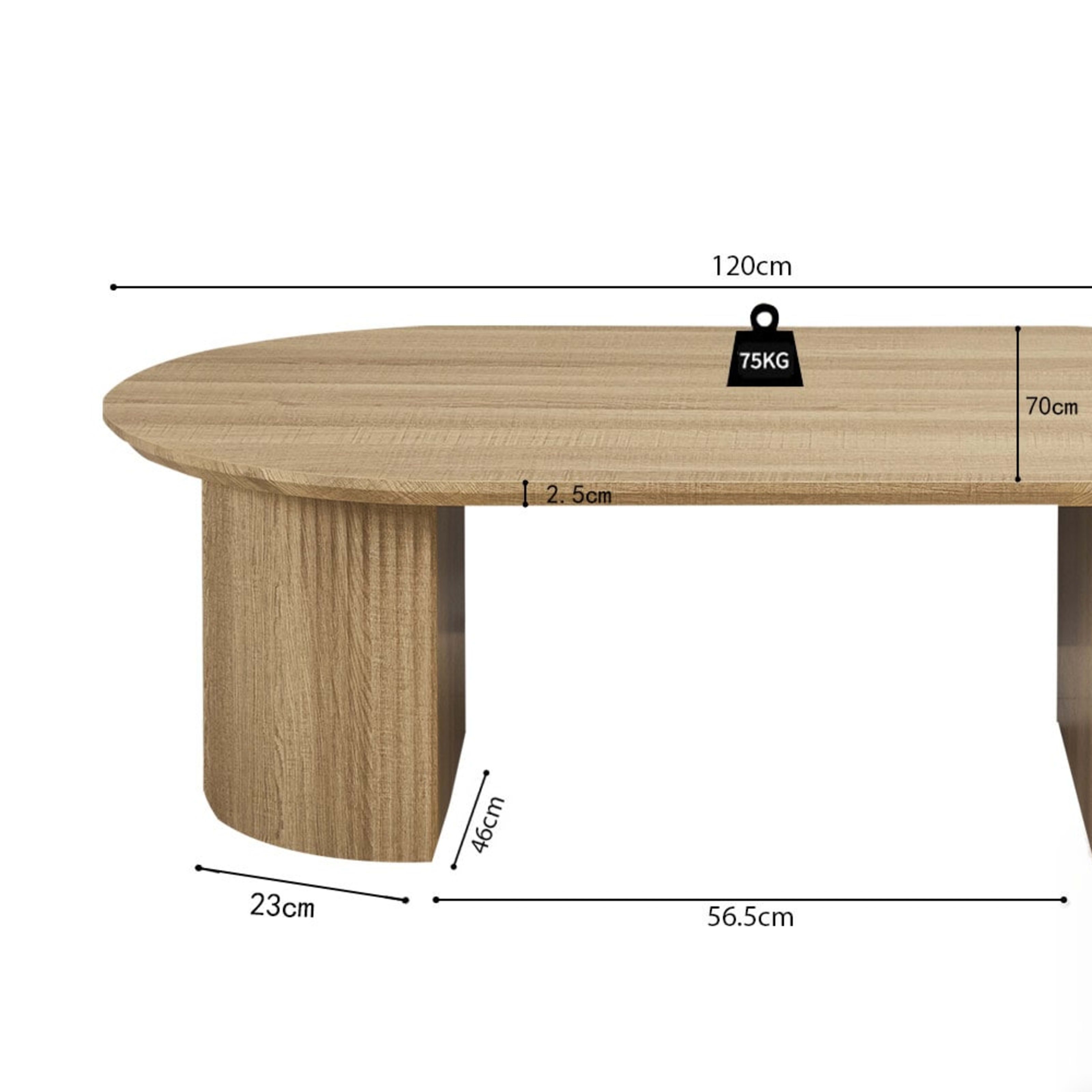 Salontafel 'Lagos' 120 cm Decor Eik Naturel — 4