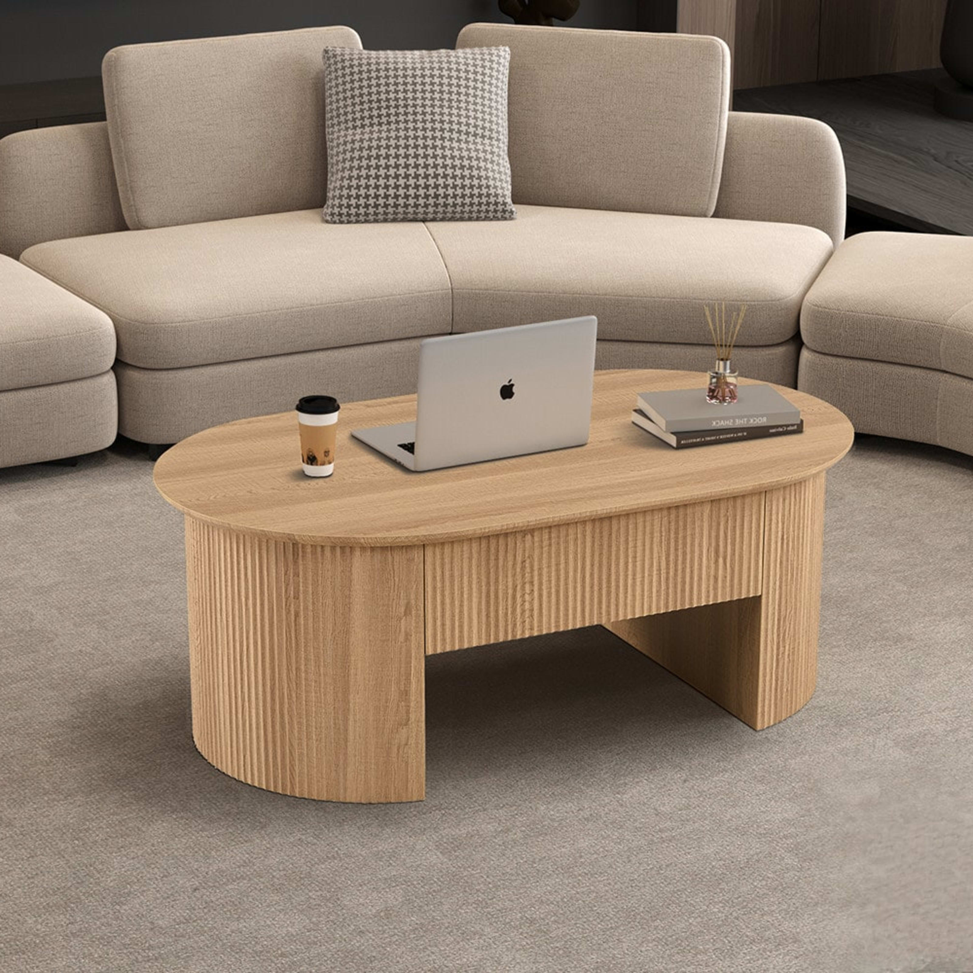 Salontafel 'Lagos' 120 cm Lift-top Decor Eik Naturel — 2