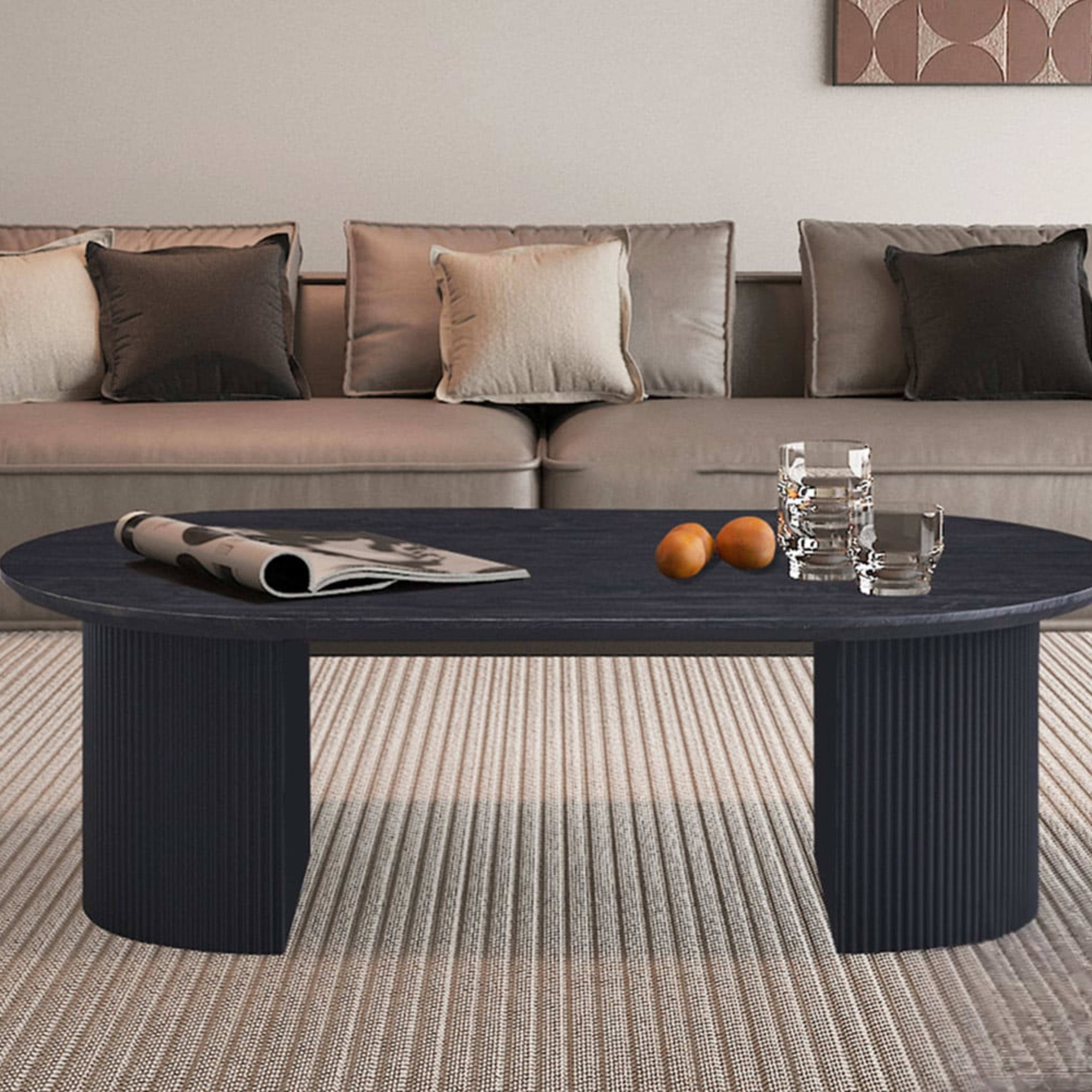Salontafel 'Lagos' 120 cm Ovaal Decor Donkerbruin — 2