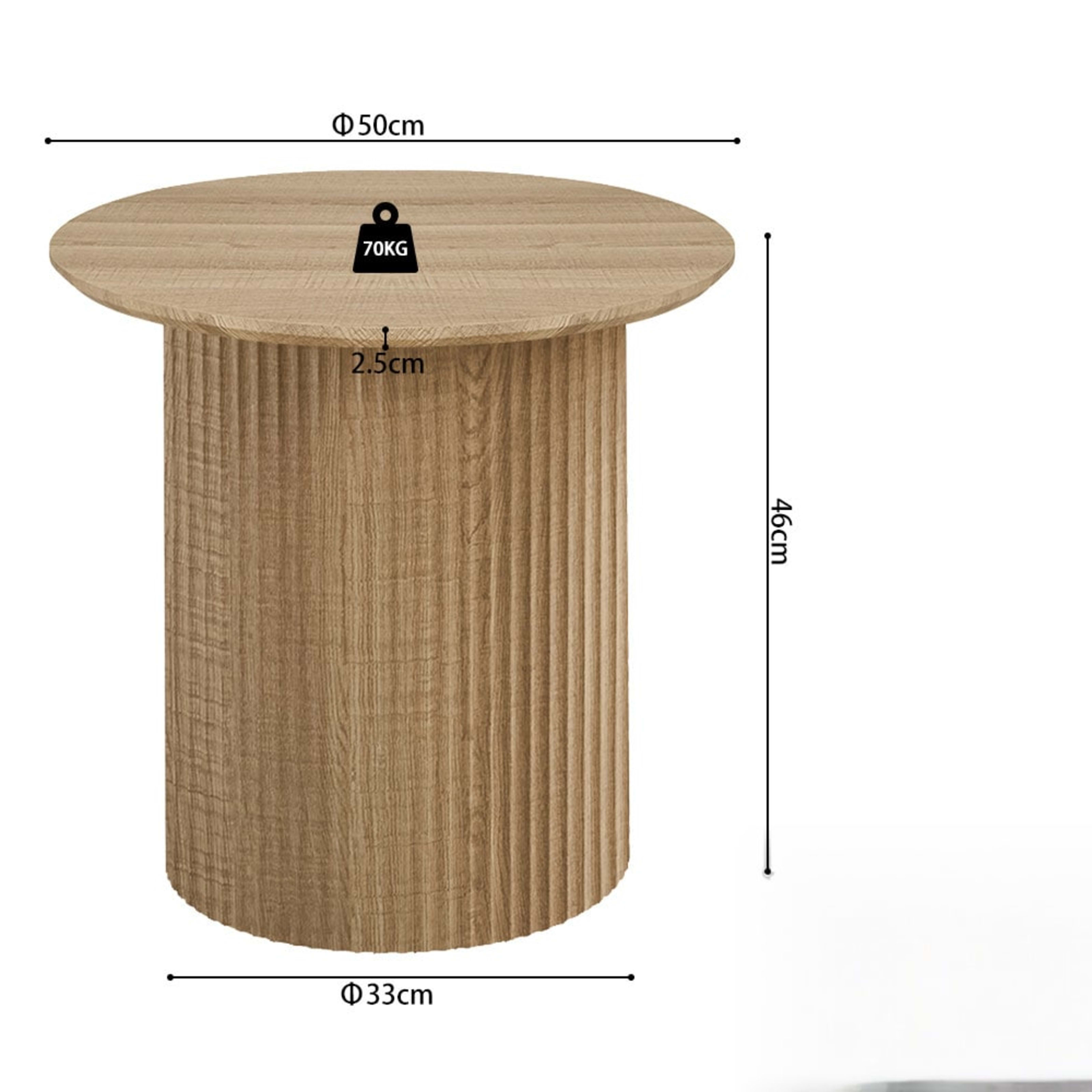 Salontafel 'Lagos' 50 cm Rond Decor Eik Naturel — 3