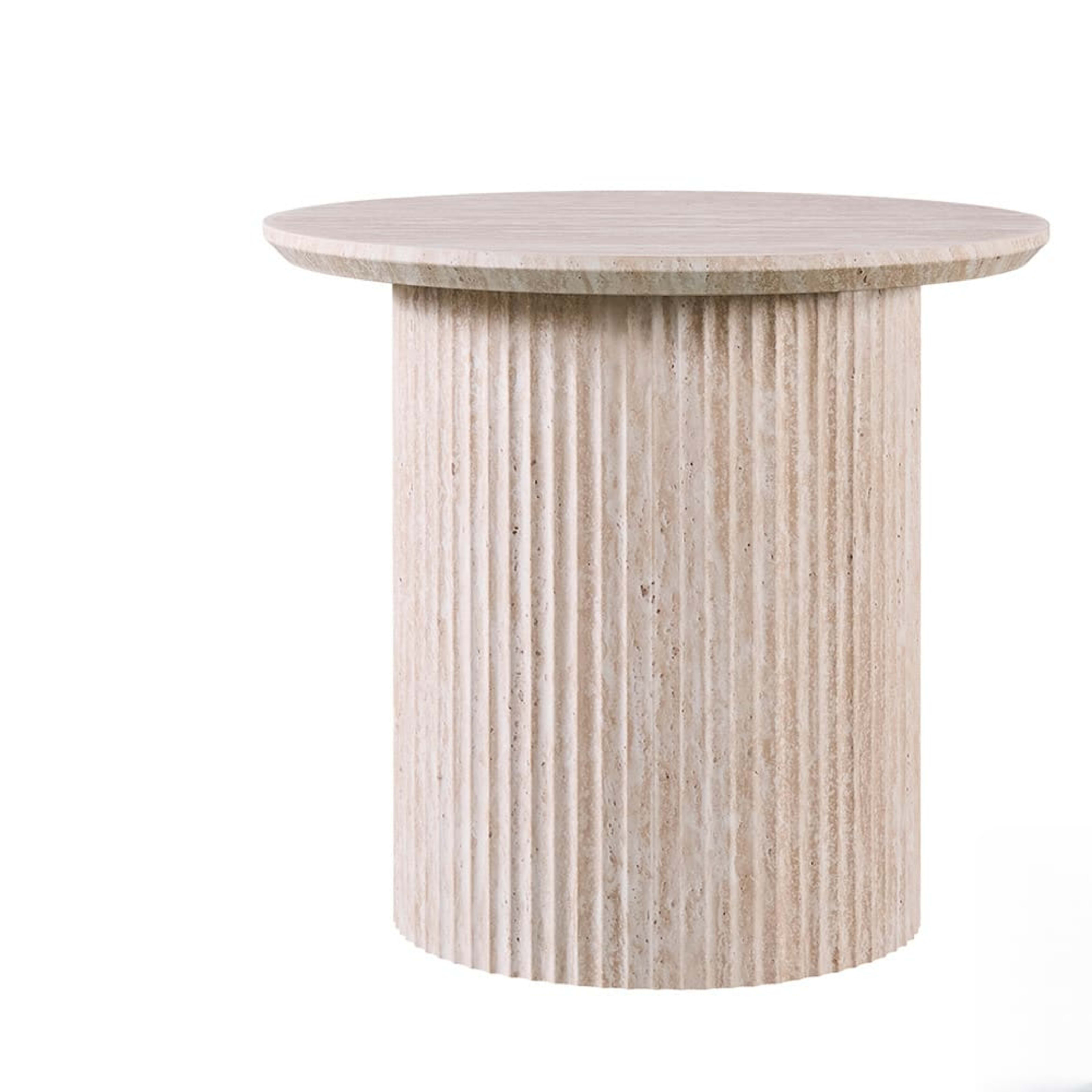 Salontafel 'Lagos' 50 cm Rond Decor Travertin Beige — 1