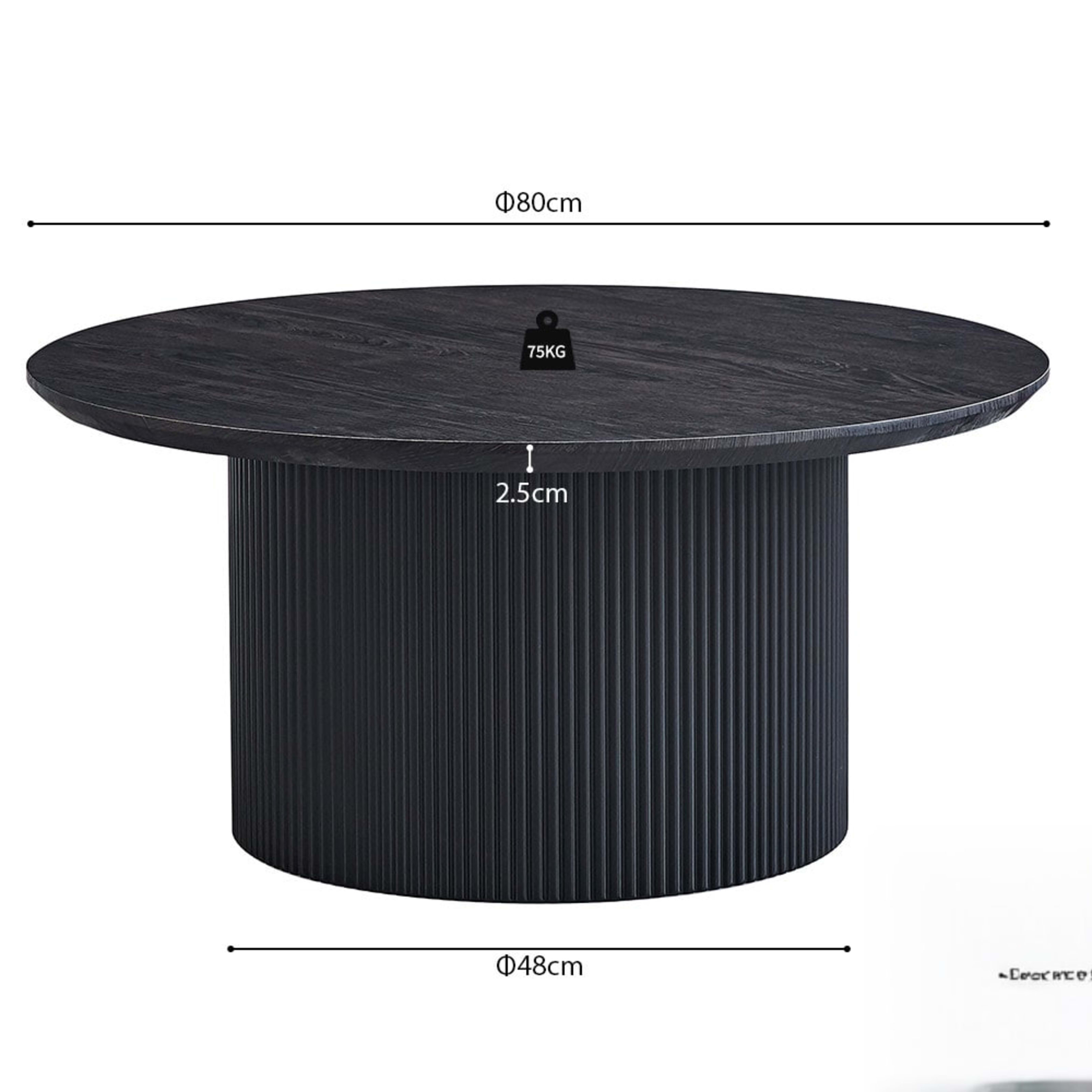 Salontafel 'Lagos' 80 cm Rond Decor Donkerbruin — 4