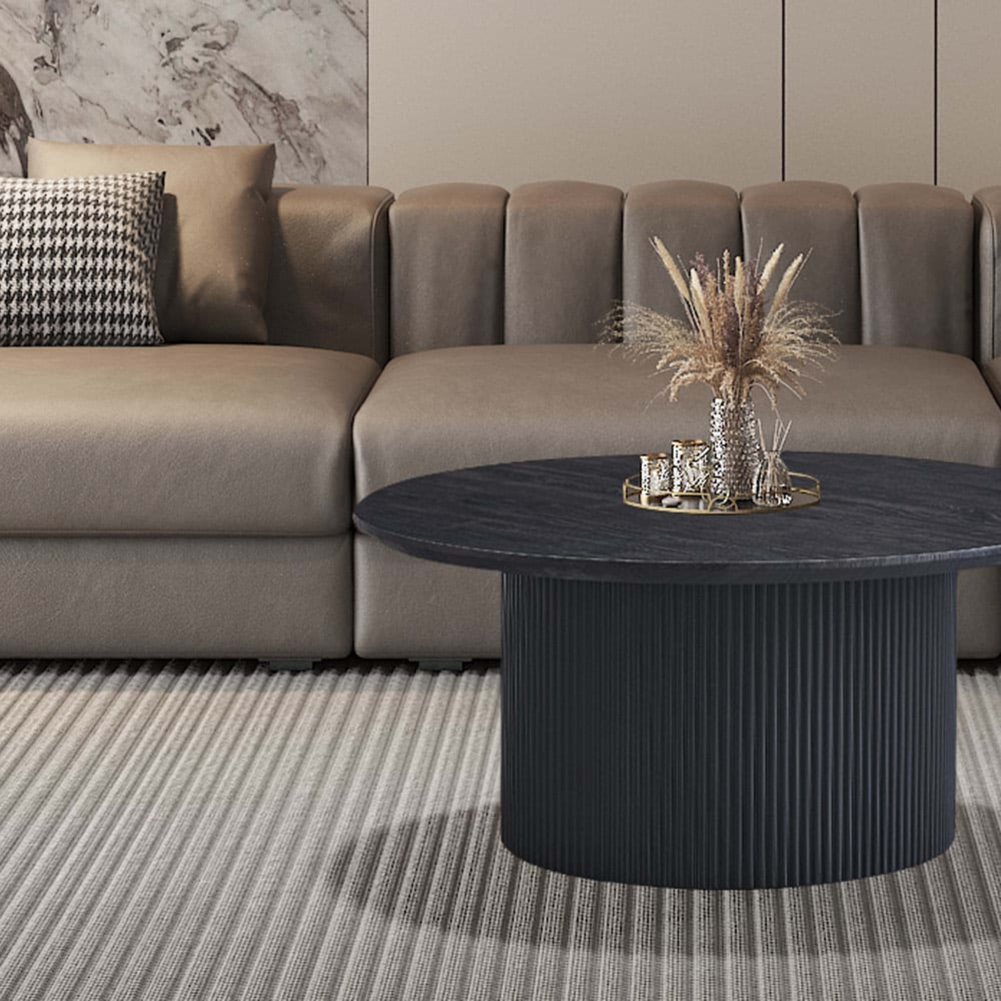 Salontafel 'Lagos' 80 cm Rond Decor Donkerbruin — 2