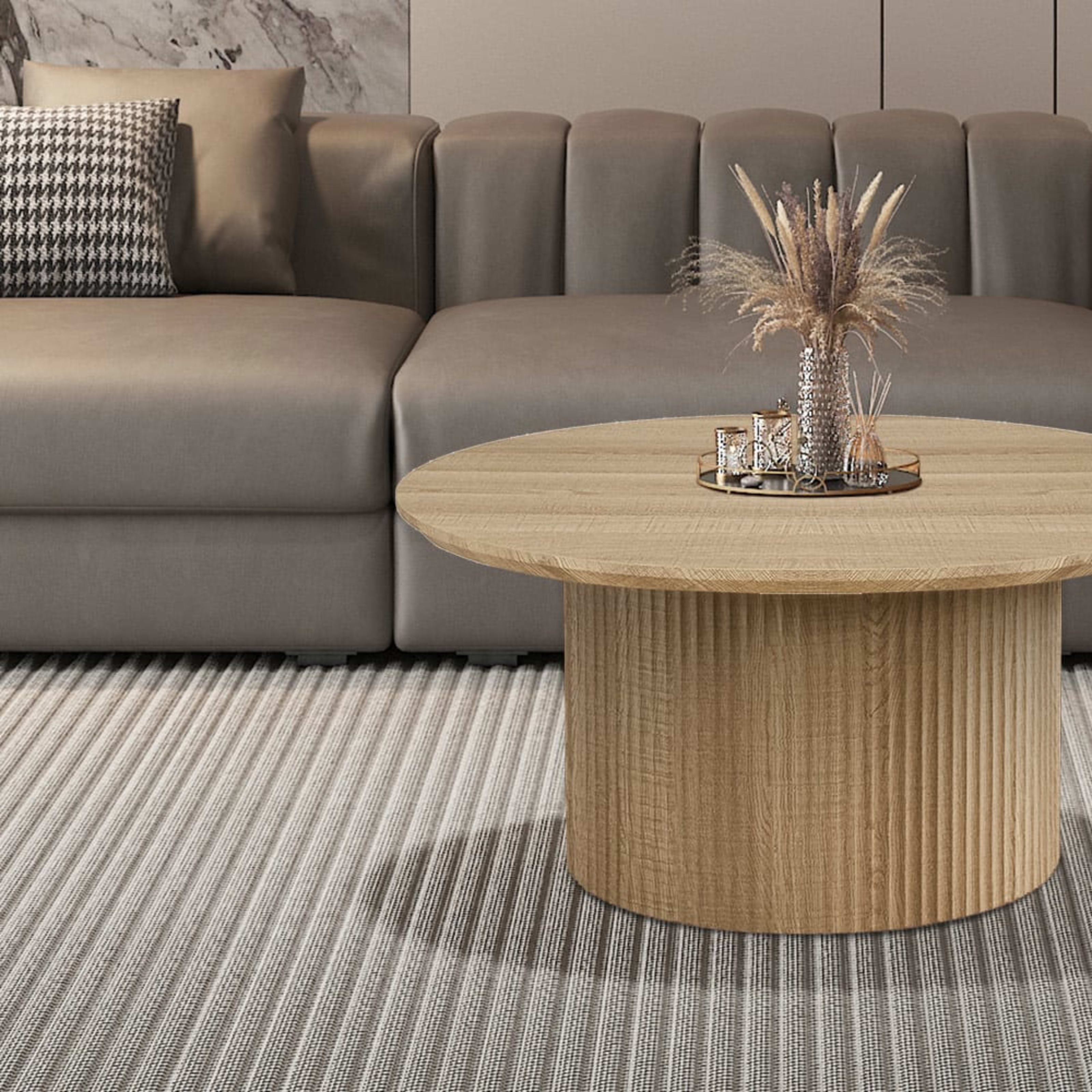 Salontafel 'Lagos' 80 cm Rond Decor Eik Naturel — 2