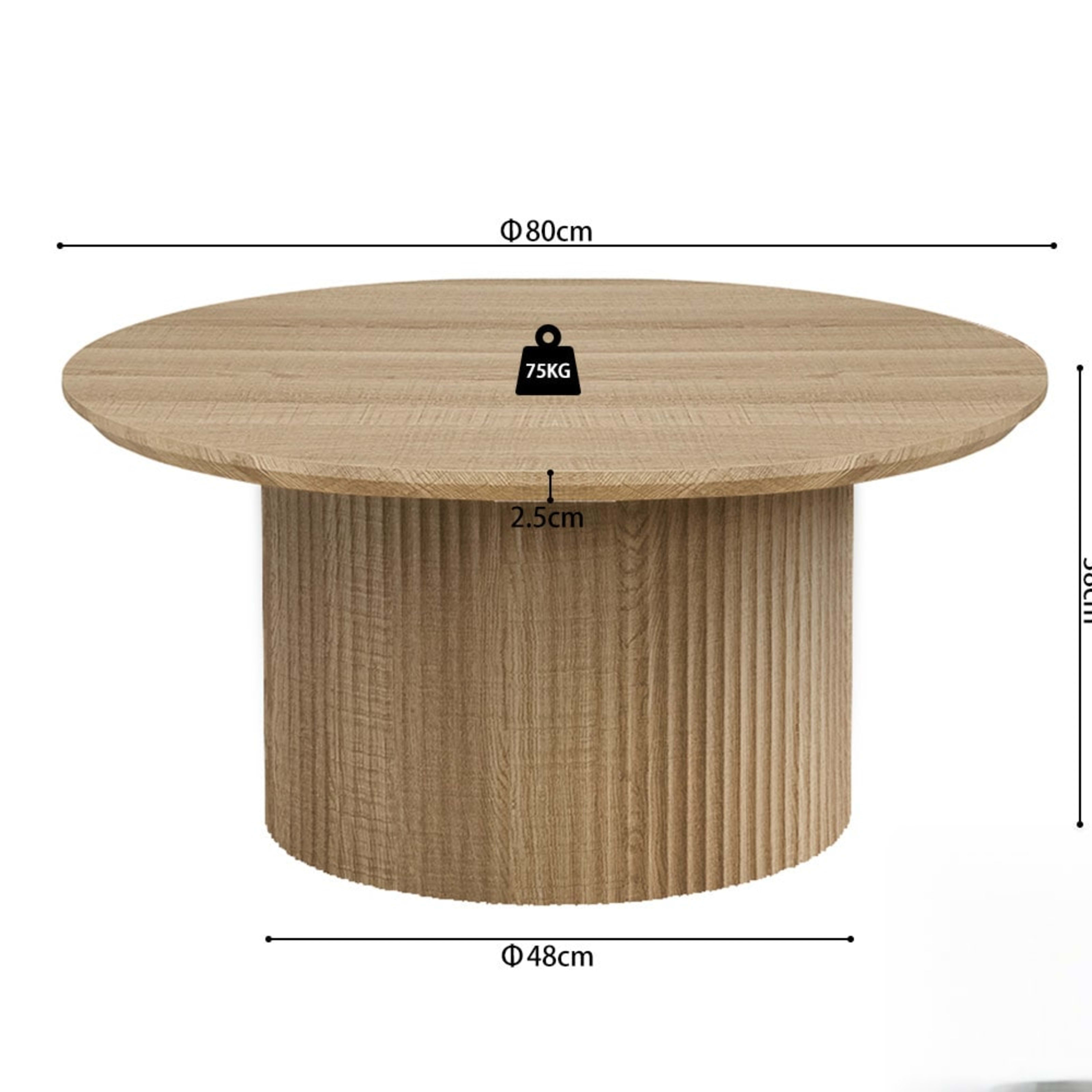 Salontafel 'Lagos' 80 cm Rond Decor Eik Naturel — 5