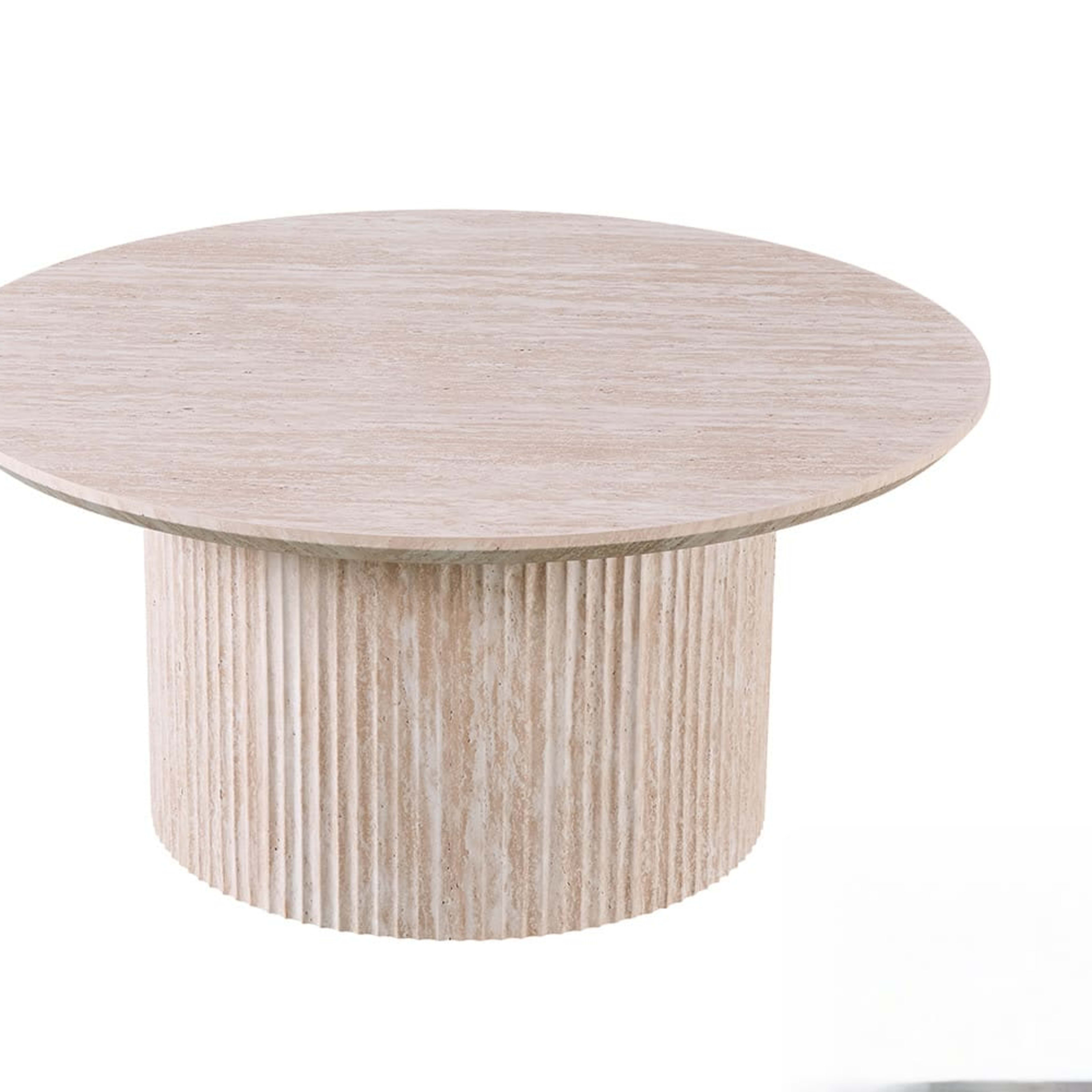 Salontafel 'Lagos' 80 cm Rond Decor Travertin Beige — 1