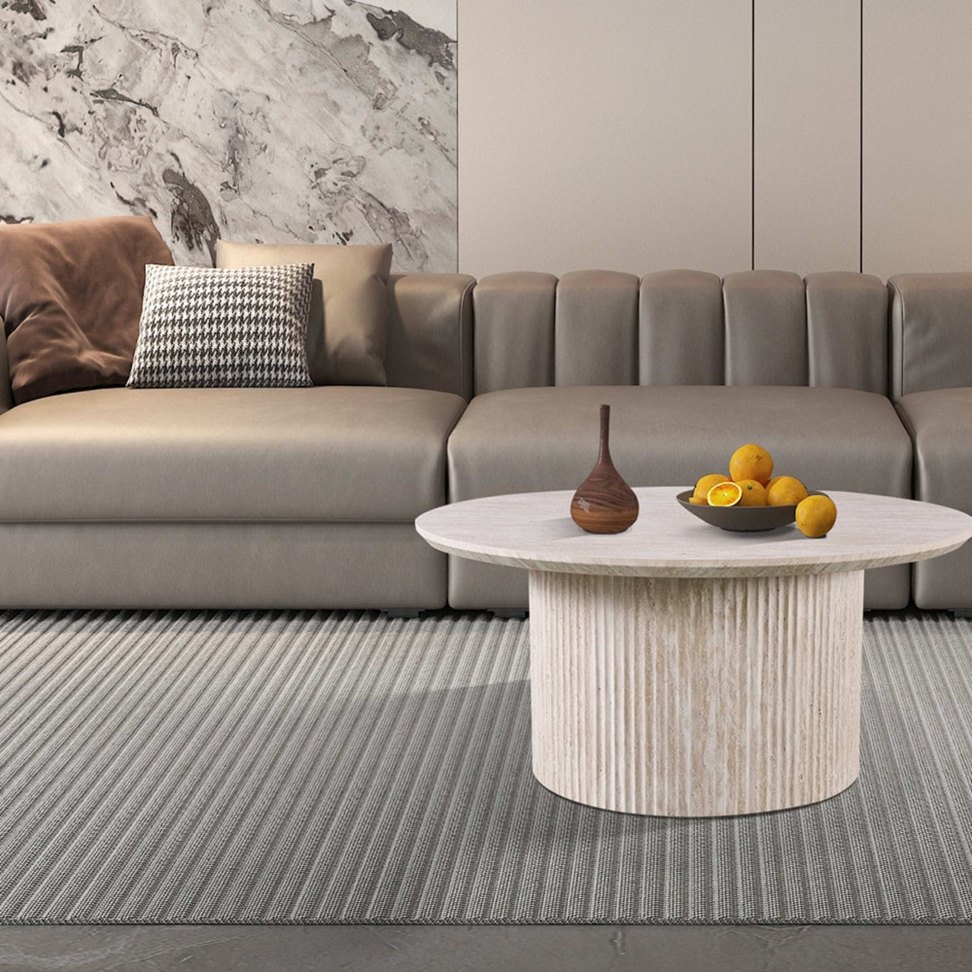 Salontafel 'Lagos' 80 cm Rond Decor Travertin Beige — 2