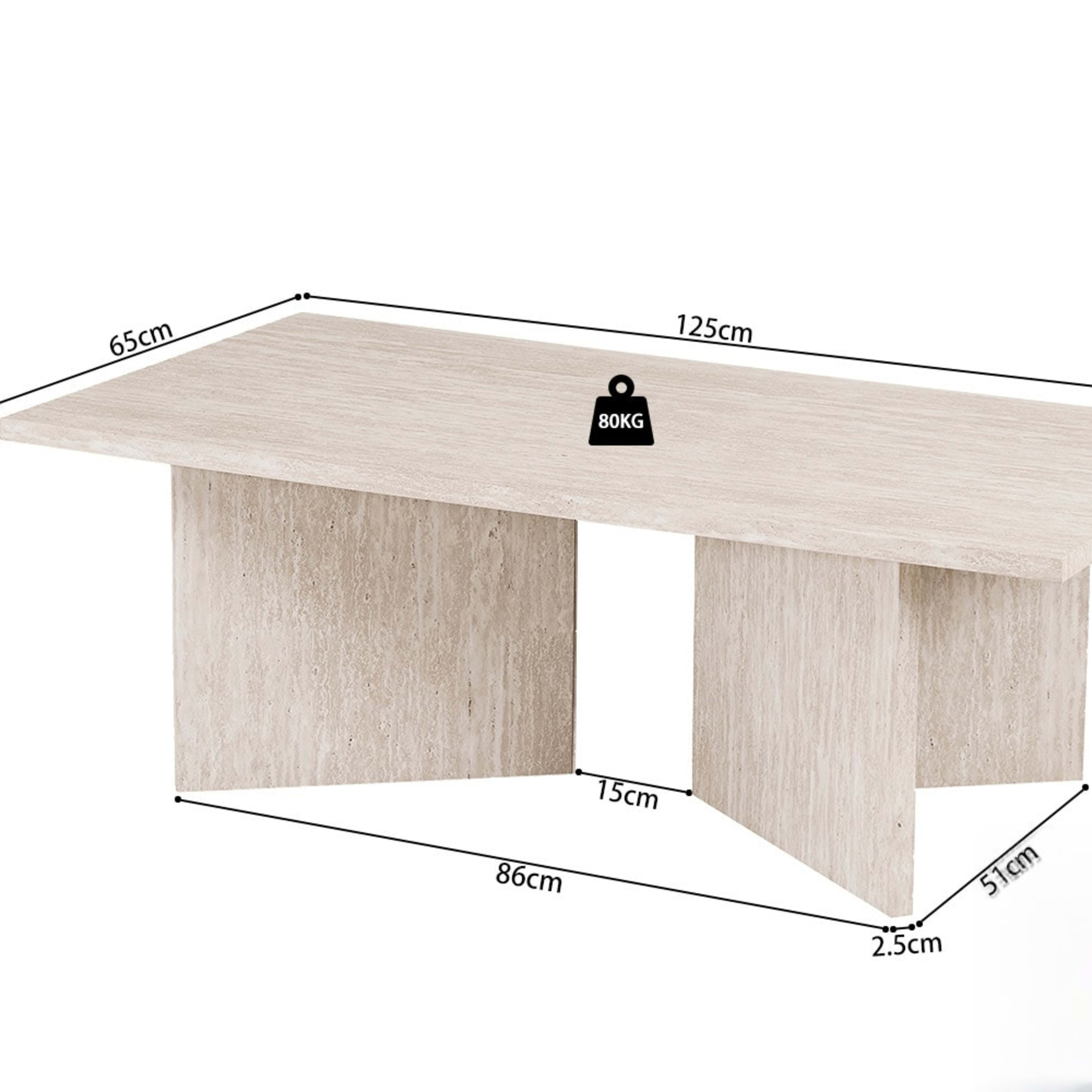 Salontafel 'Litar' Decor Travertin Beige — 4