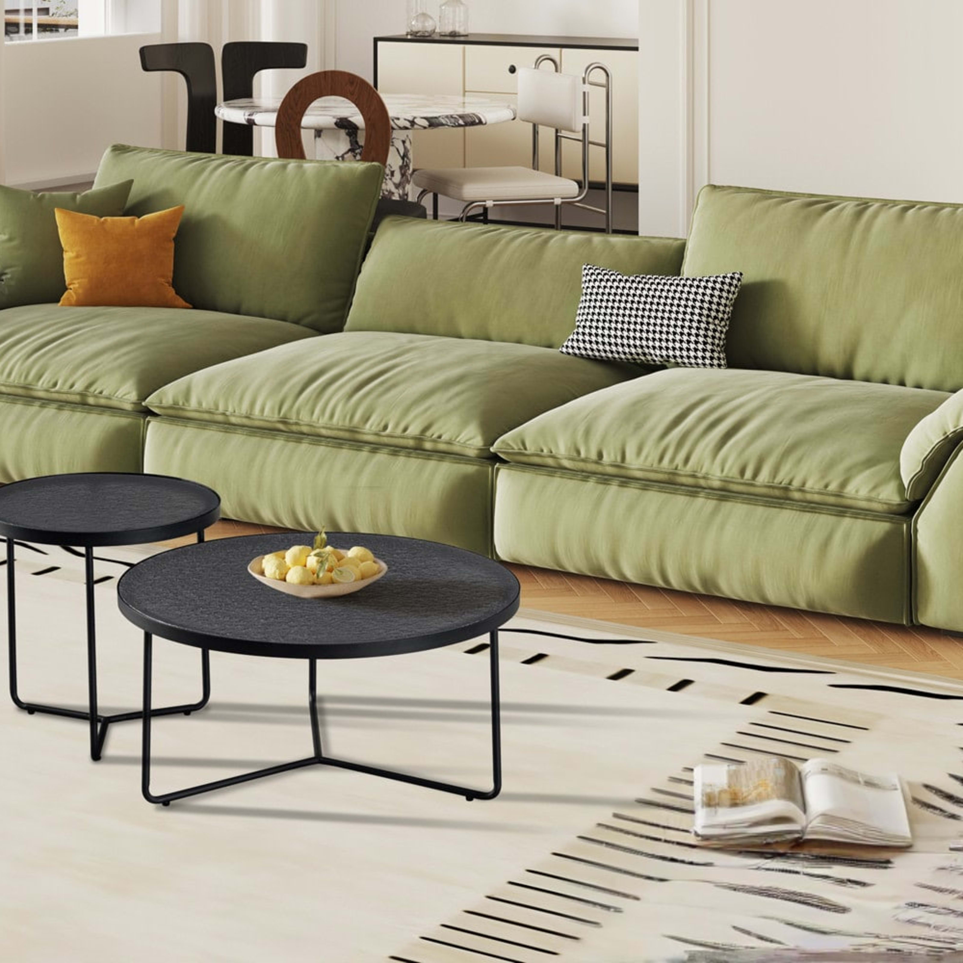 Salontafel 'Melia' Rond Grijs Glas — 2