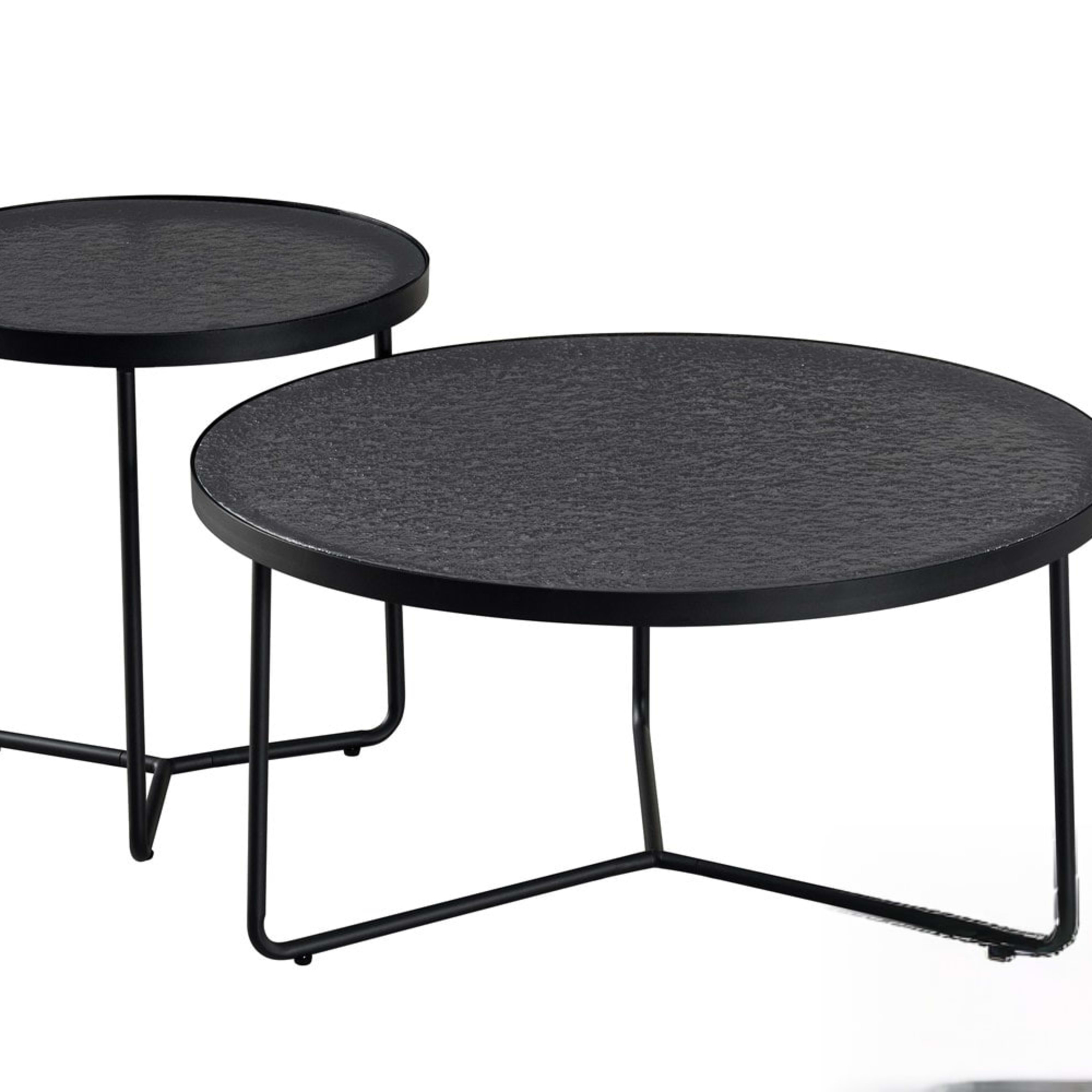 Salontafel 'Melia' Rond Grijs Glas — 1