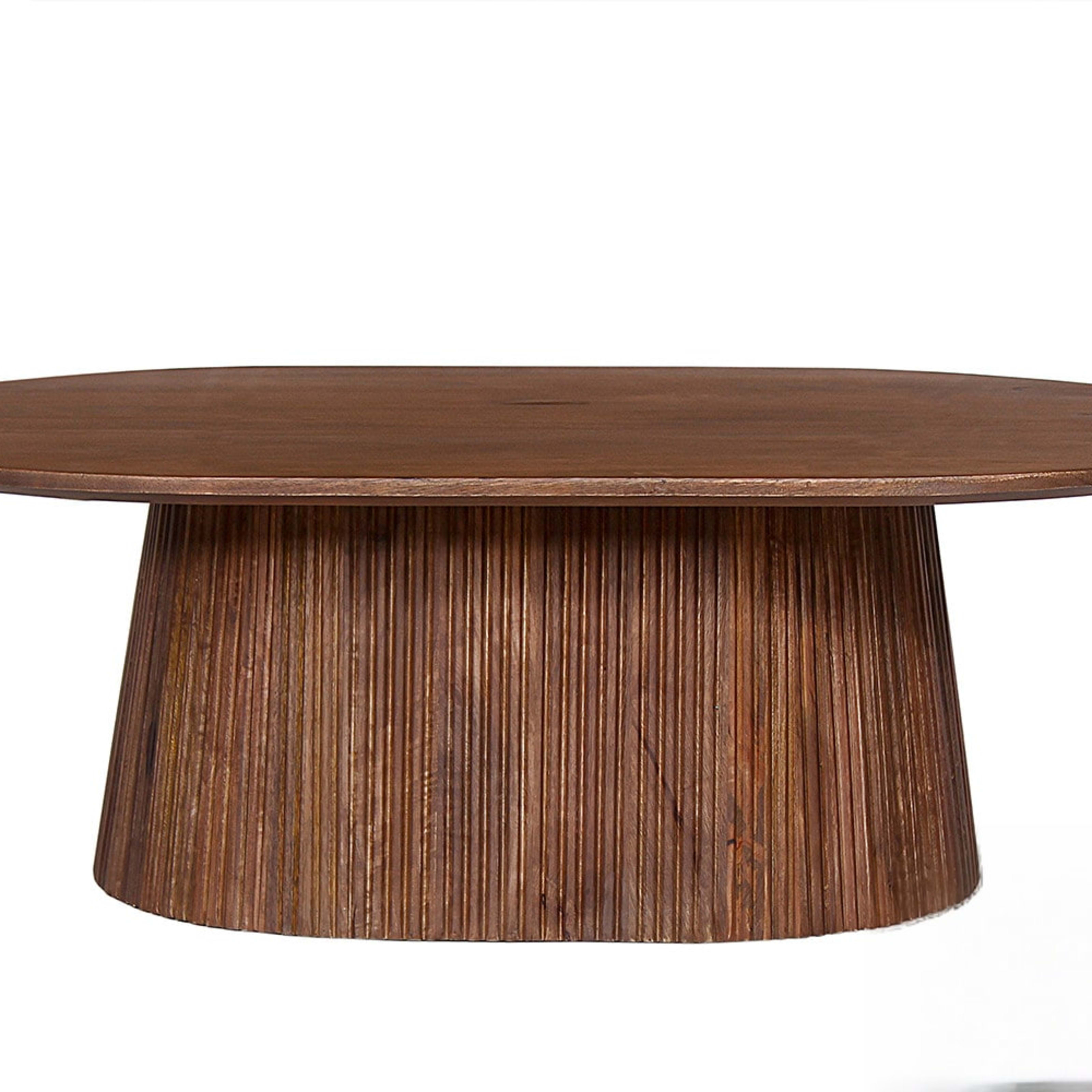 Salontafel 'Miguel' 120 cm Ovaal Mango hout Lichtbruin — 1