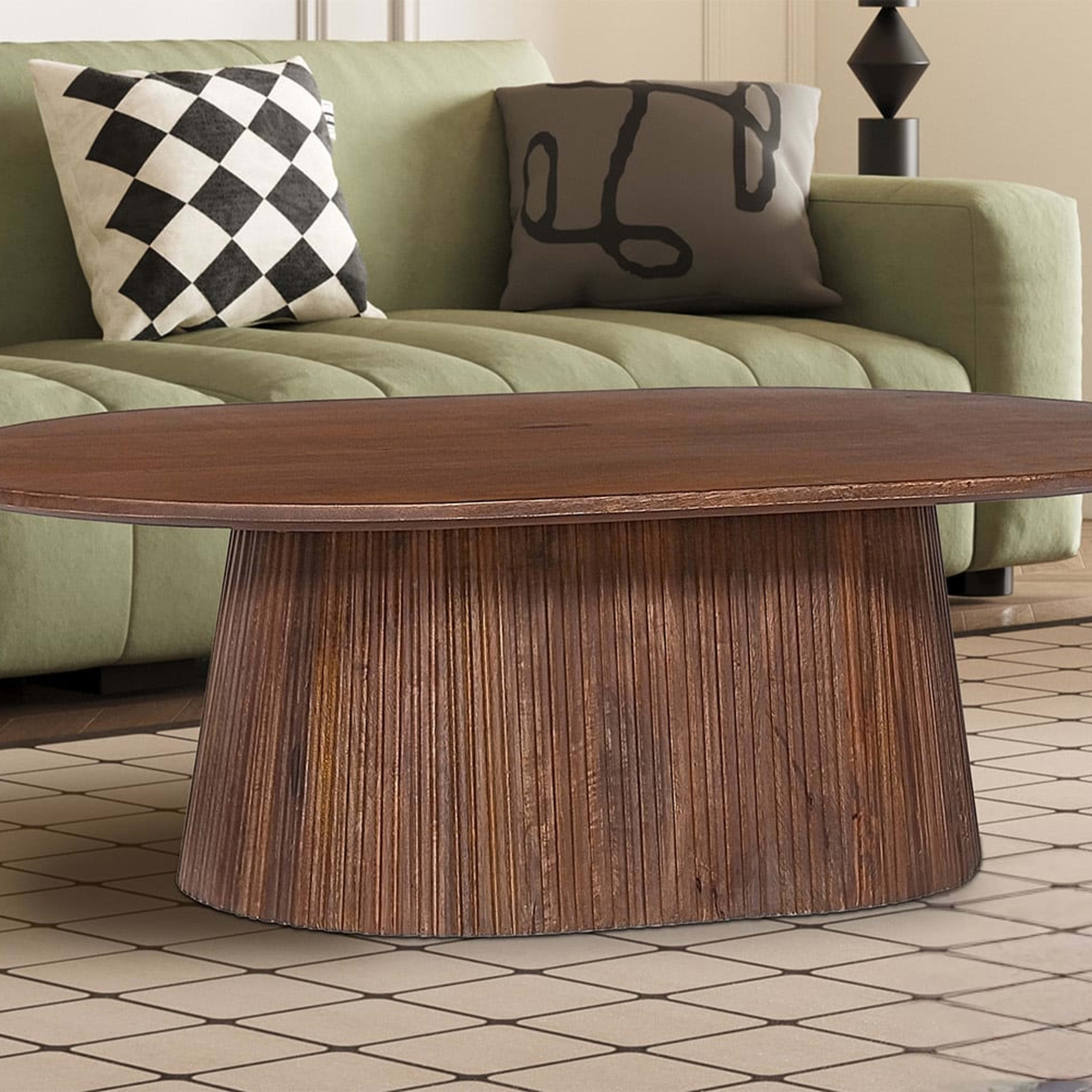 Salontafel 'Miguel' 120 cm Ovaal Mango hout Lichtbruin — 2