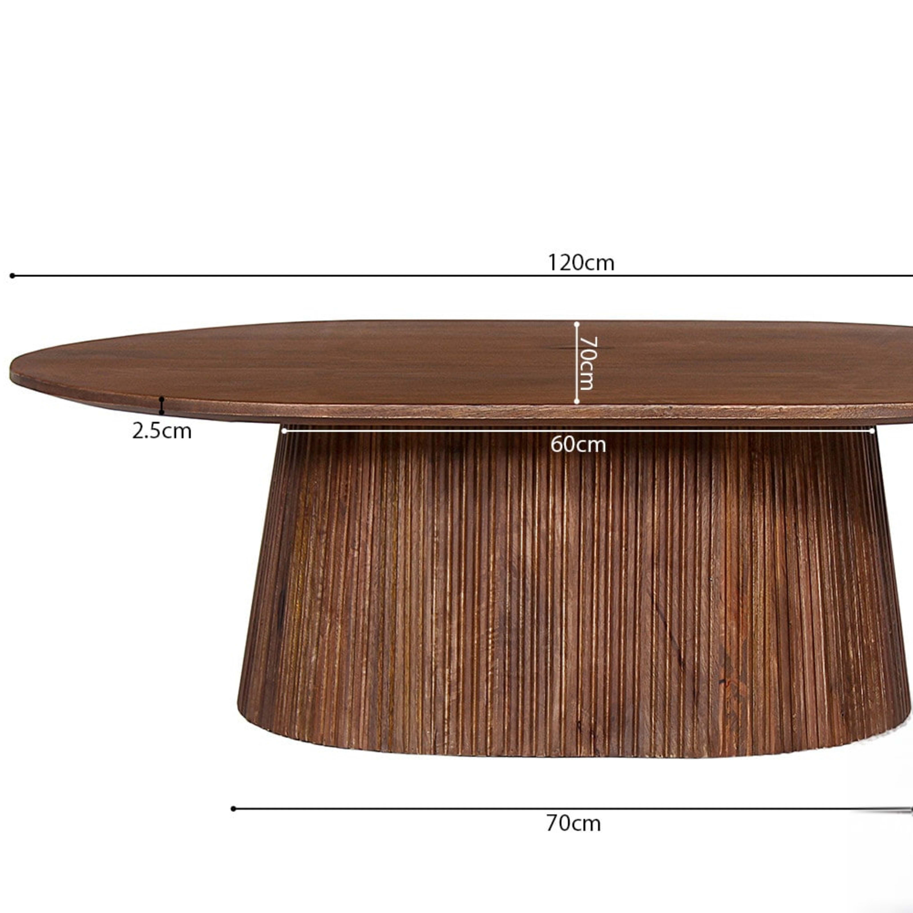 Salontafel 'Miguel' 120 cm Ovaal Mango hout Lichtbruin — 4