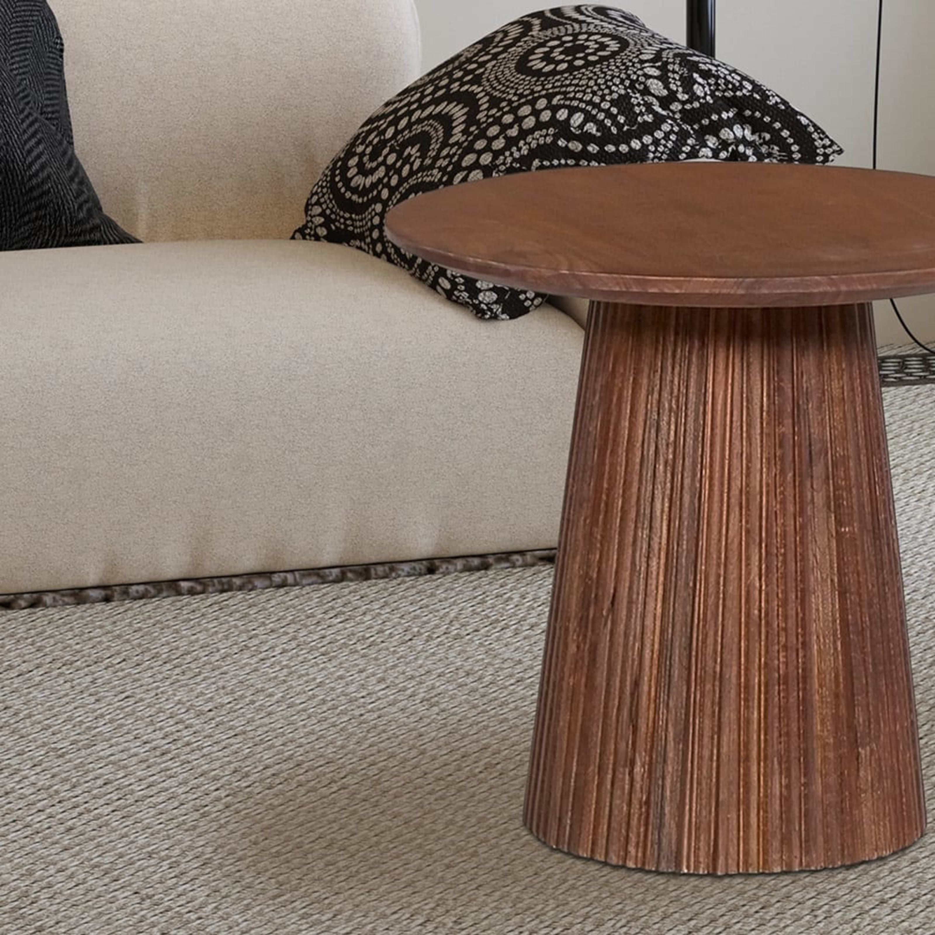 Salontafel 'Miguel' 50 cm Rond Mango hout Lichtbruin — 2