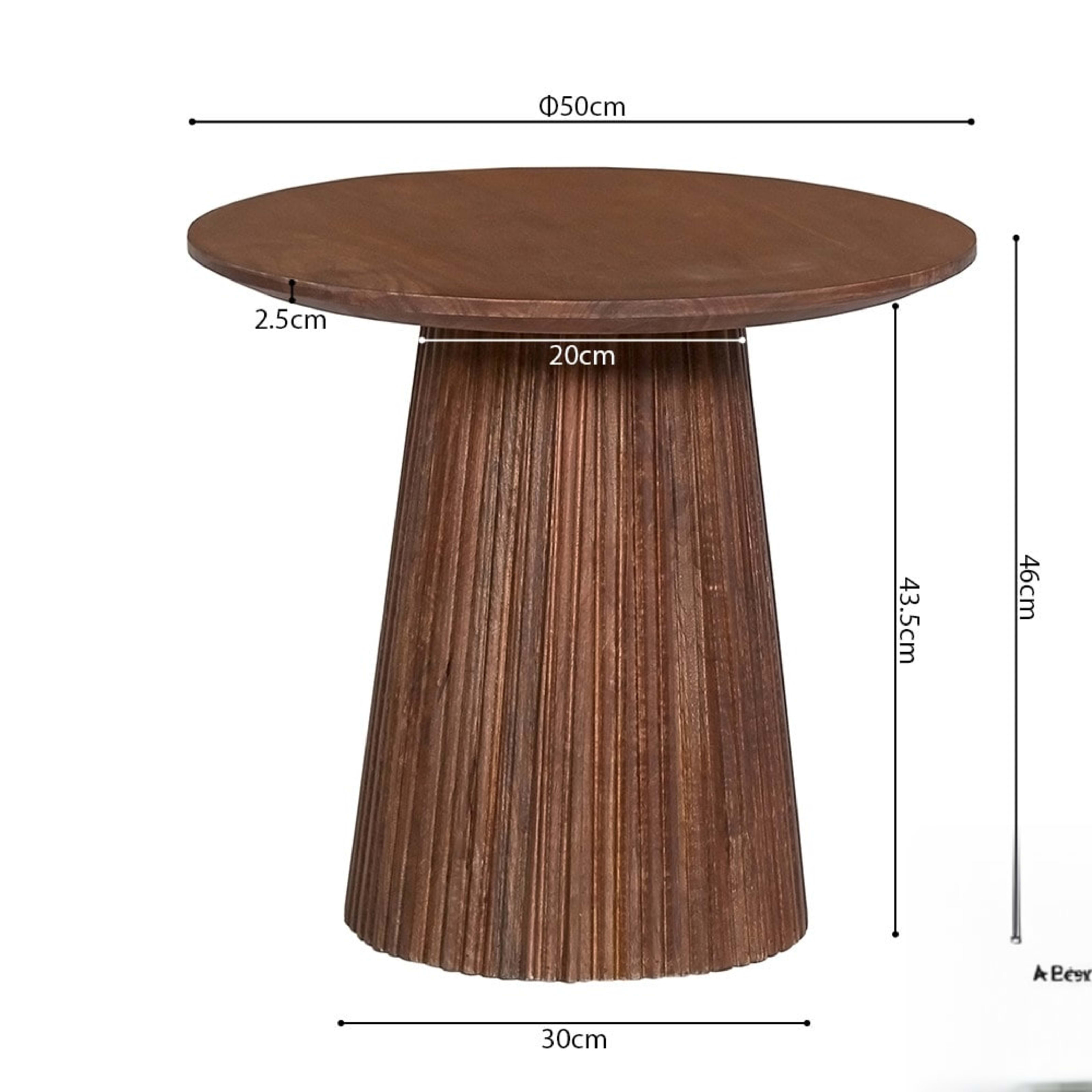 Salontafel 'Miguel' 50 cm Rond Mango hout Lichtbruin — 5