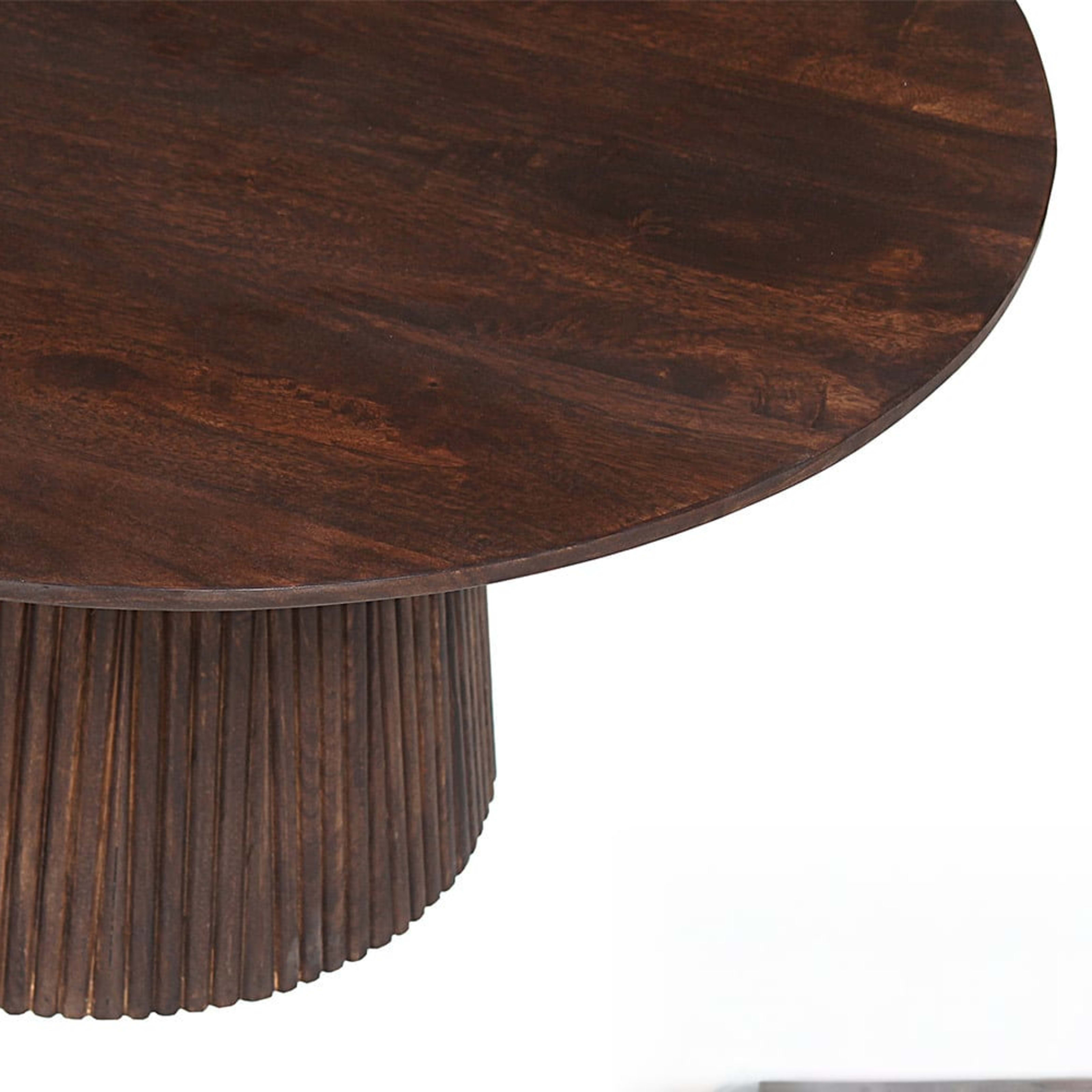 Salontafel 'Miguel' 80 cm Rond Mango hout Donkerbruin — 3