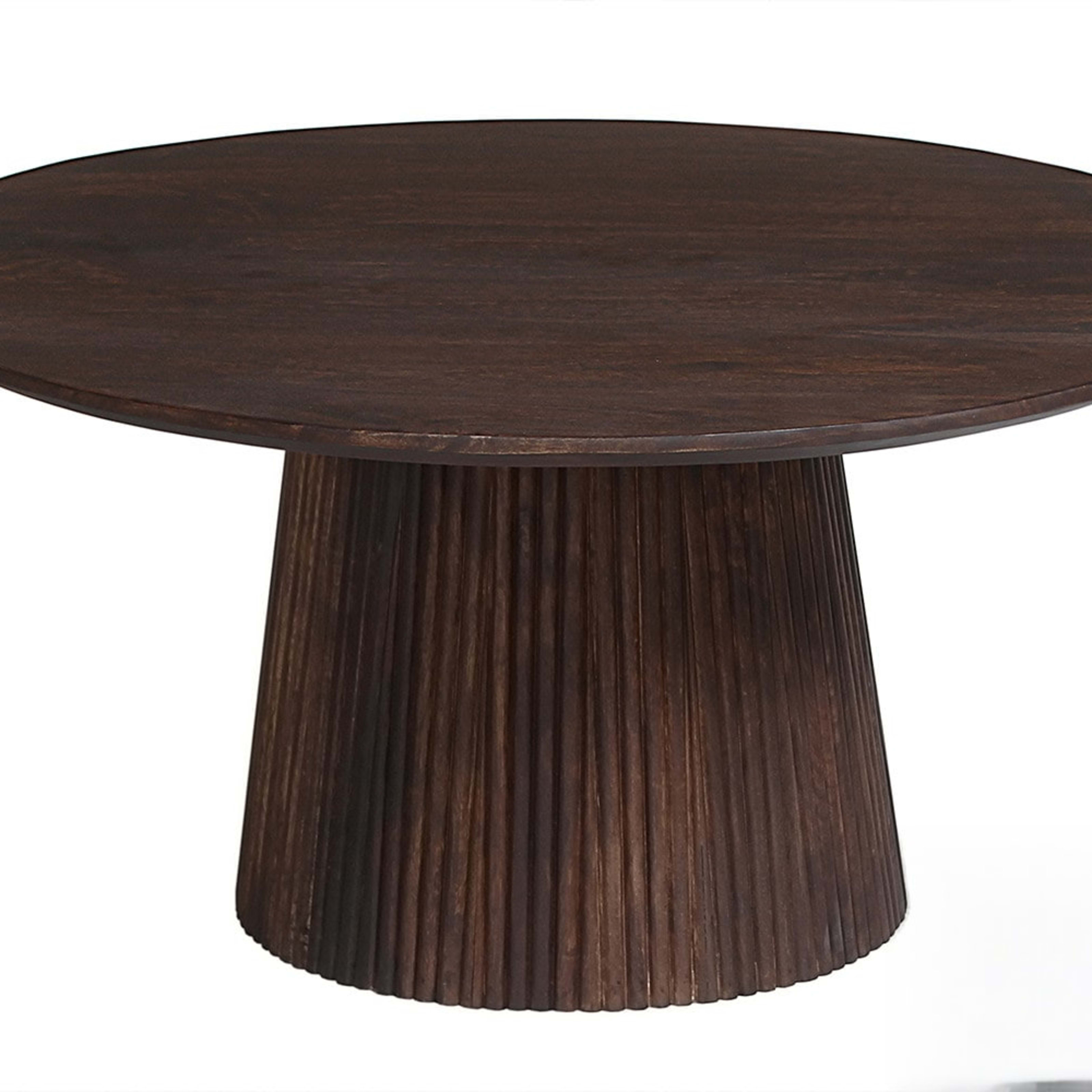 Salontafel 'Miguel' 80 cm Rond Mango hout Donkerbruin — 1