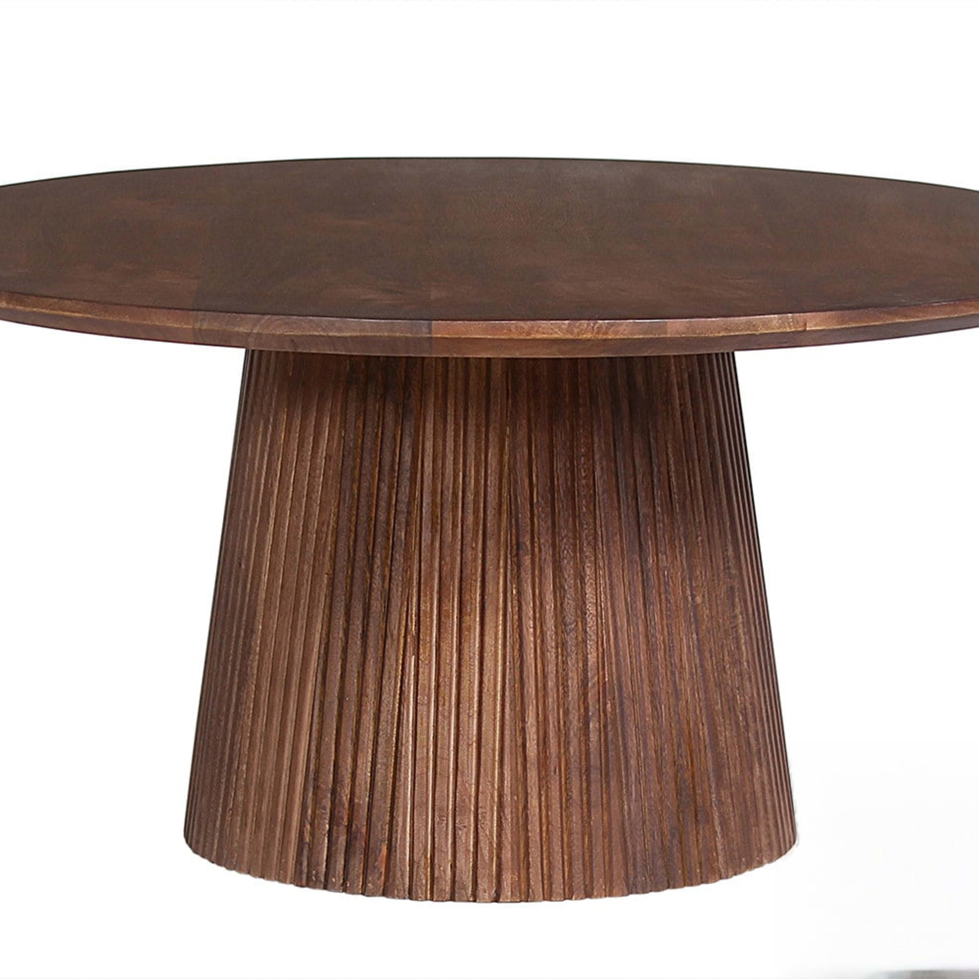 Salontafel 'Miguel' 80 cm Rond Mango hout Lichtbruin — 1