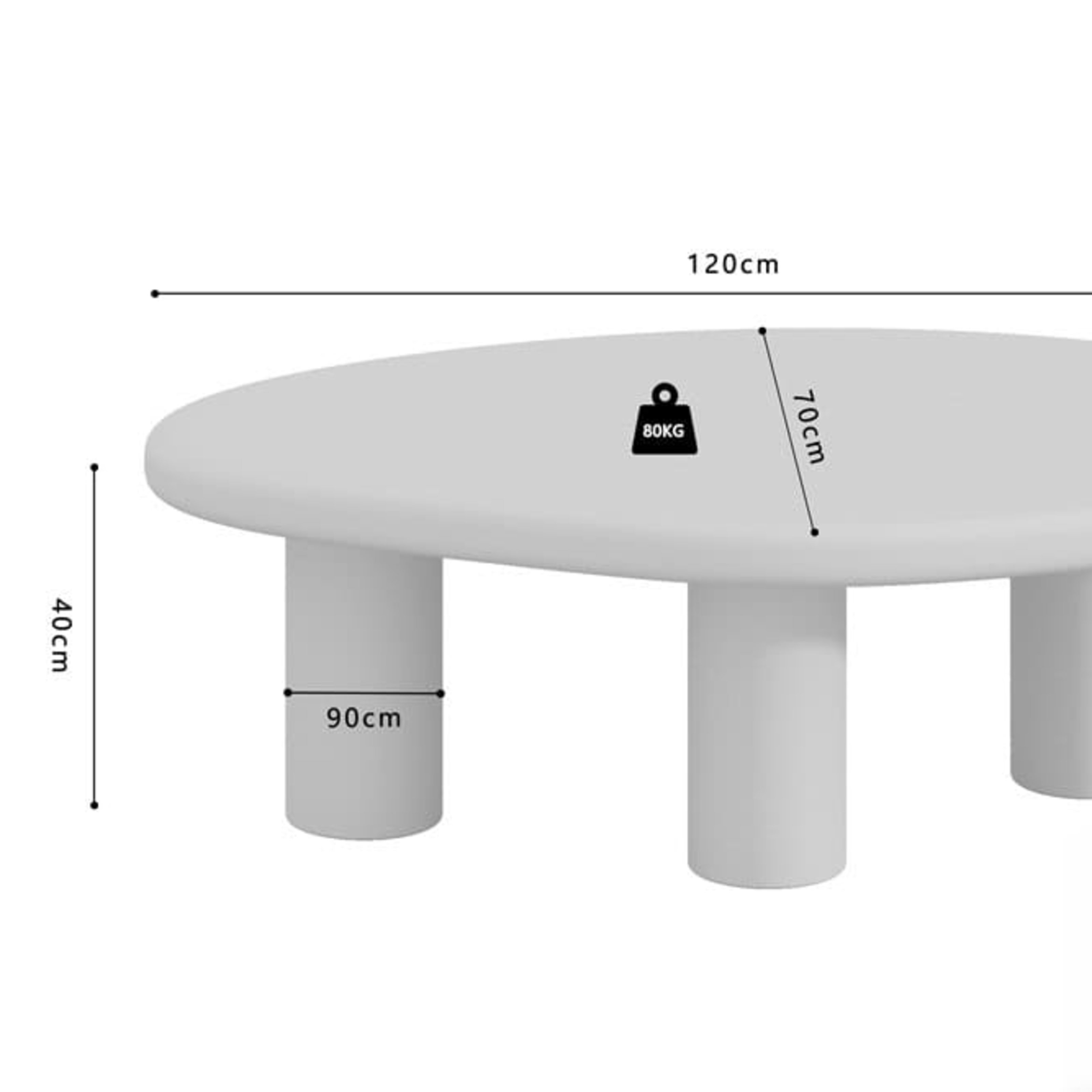 Salontafel 'Tavira' 120 cm Cement Ecru — 5