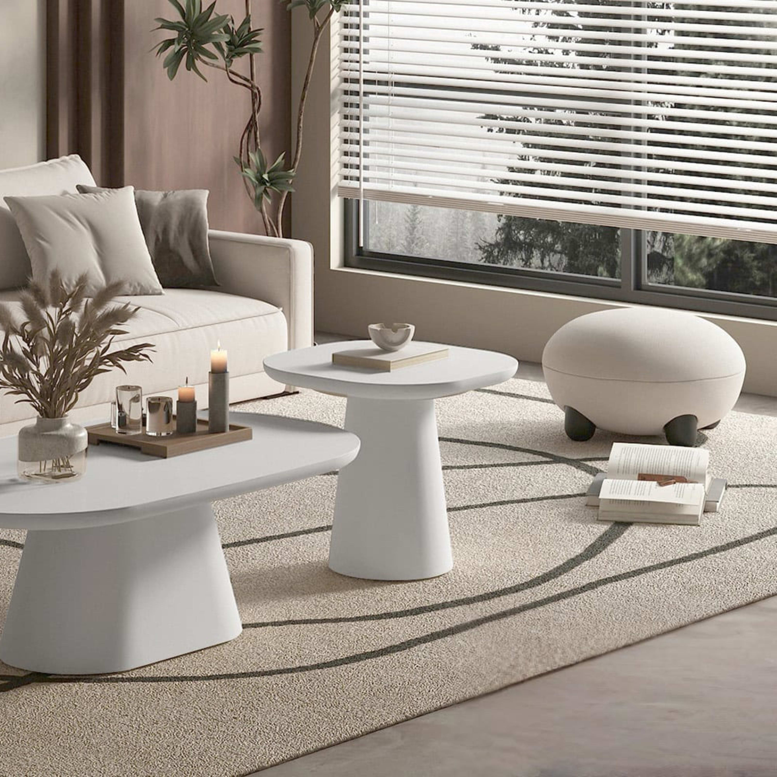 Salontafel 'Tavira' 120 cm Ovaal Cement Ecru — 3