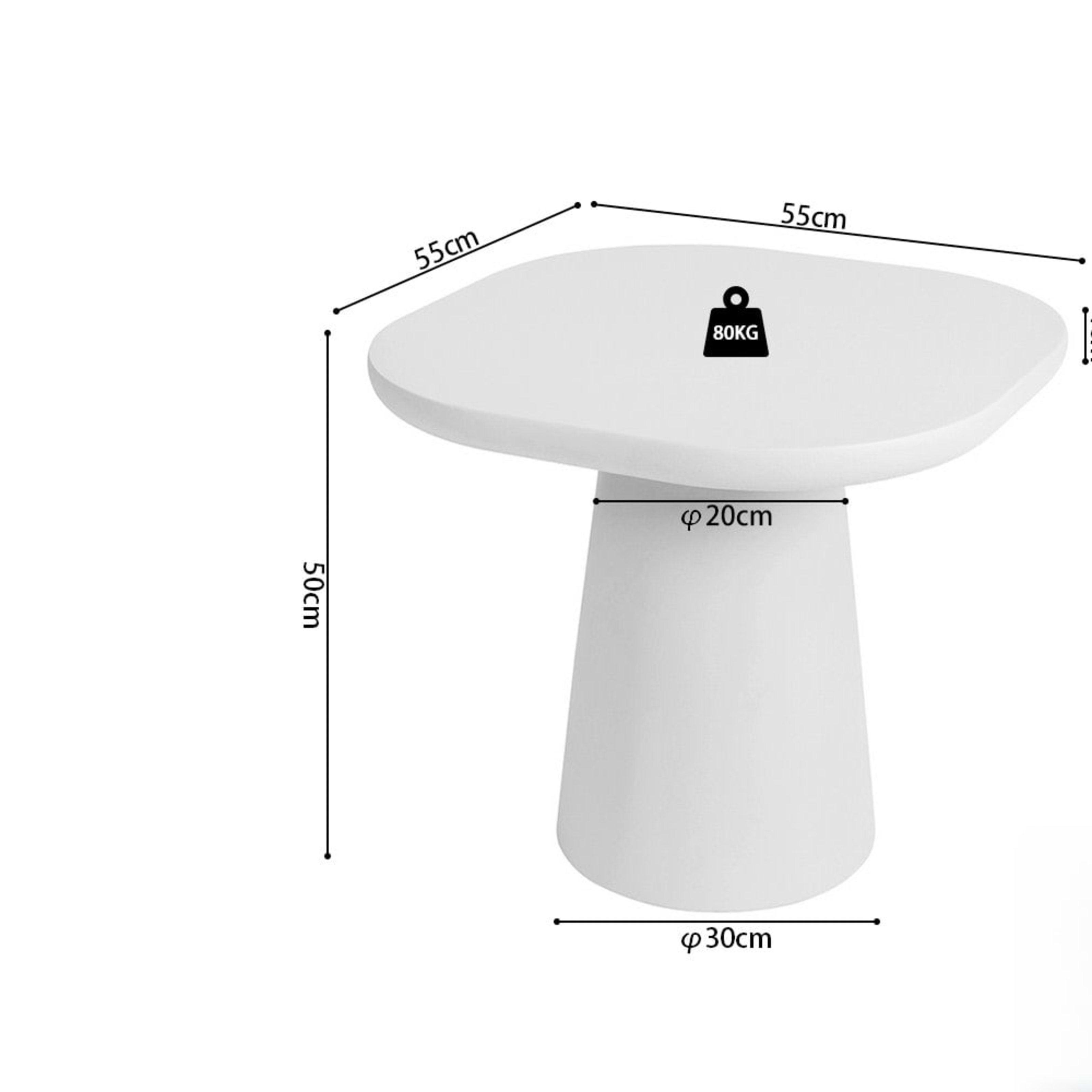 Salontafel 'Tavira' 55 cm Ovaal Cement Ecru — 5