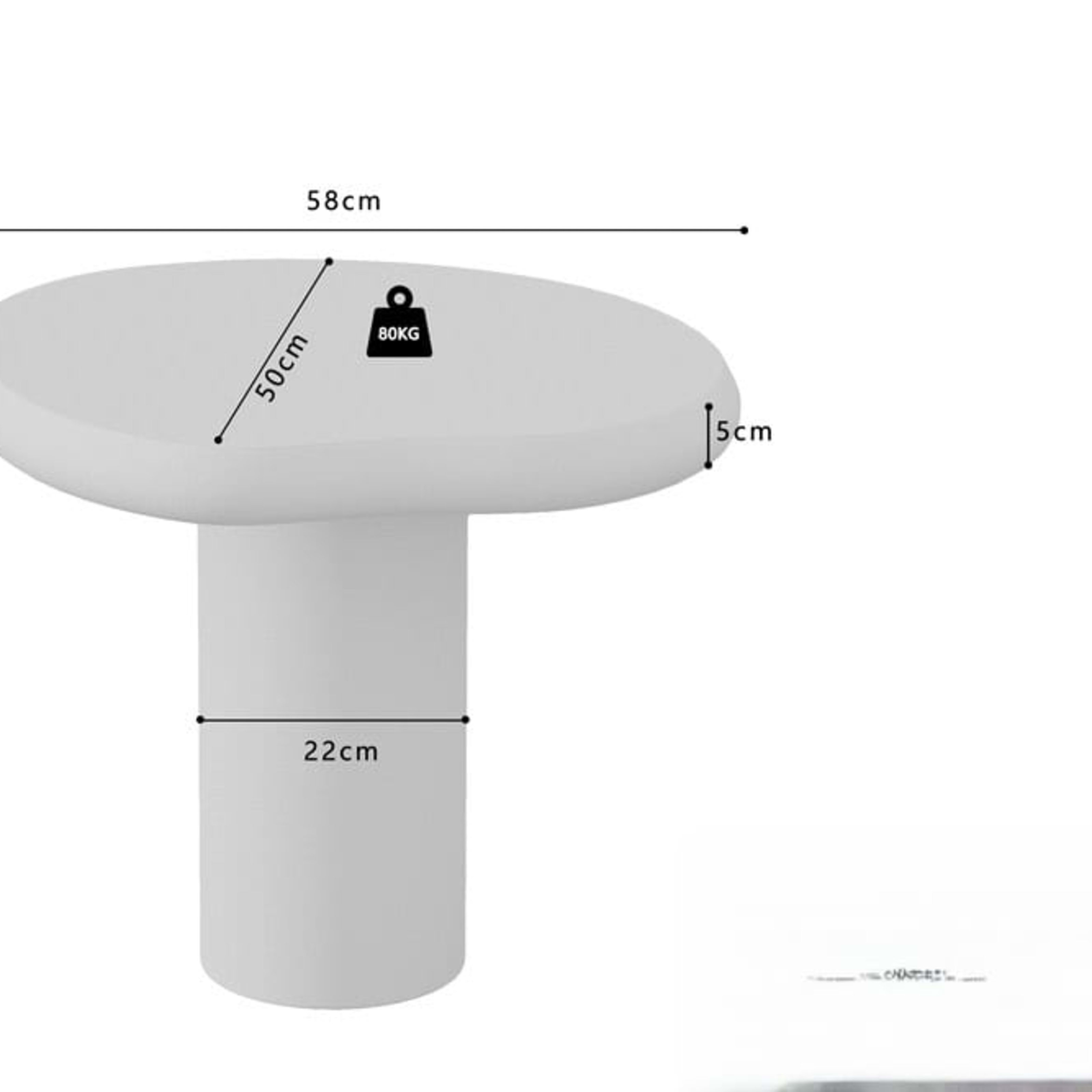 Salontafel 'Tavira' 58 cm Cement Ecru — 4