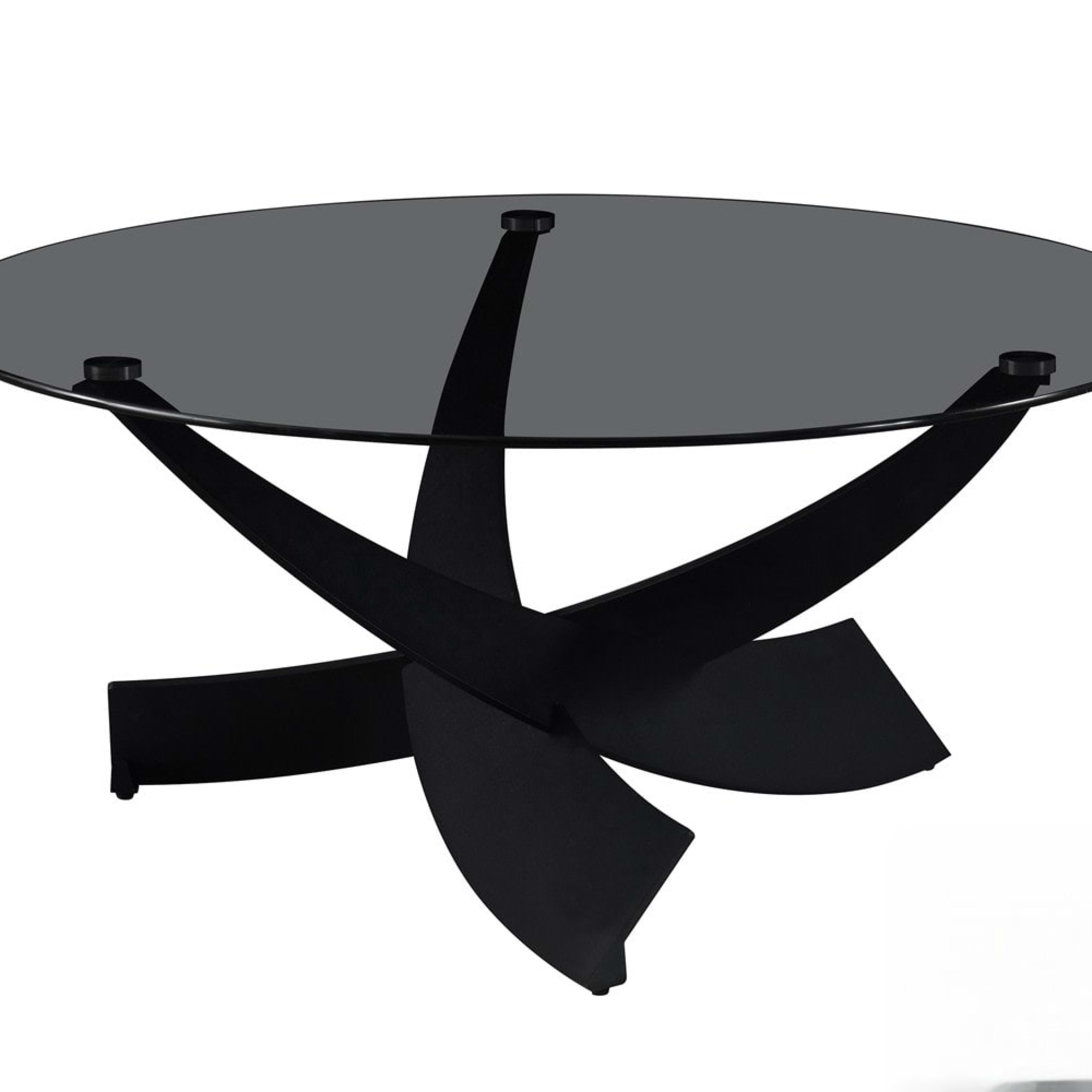 Salontafel 'Weston' Rond Grijs helder glas — 1