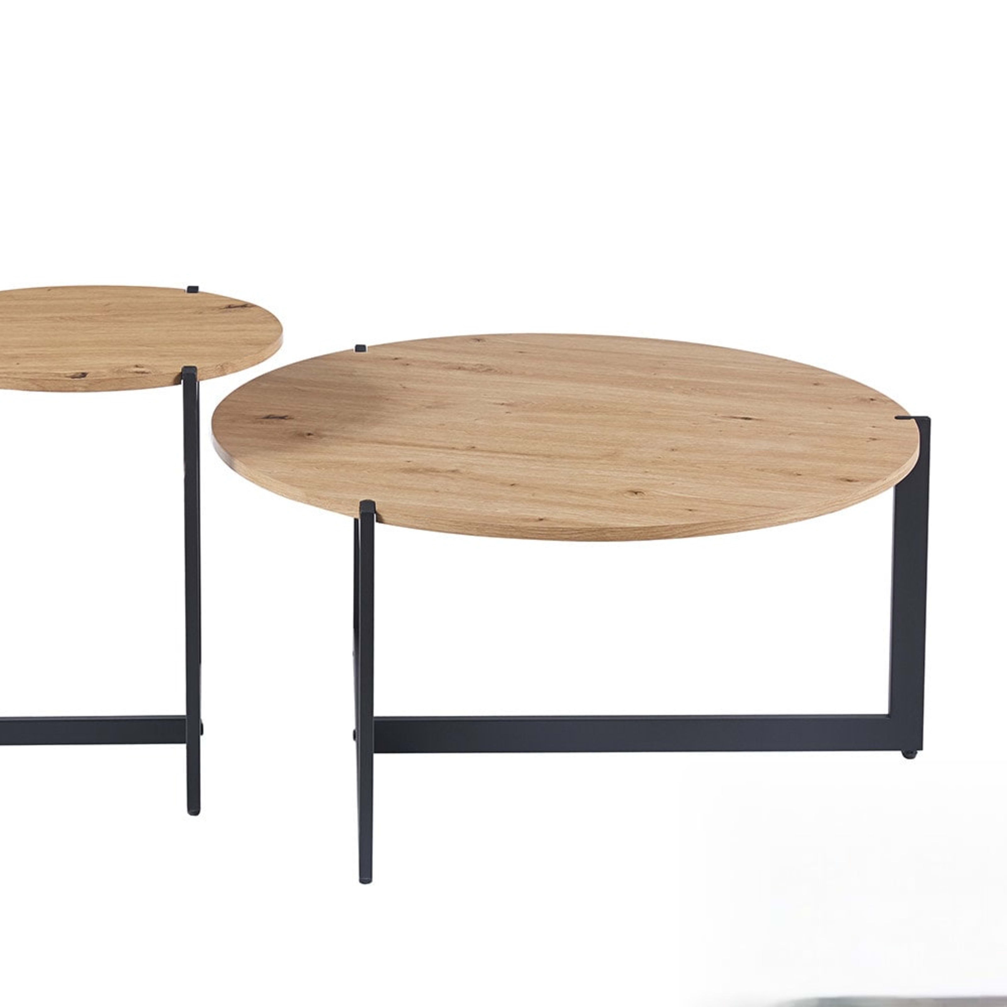 Set van 2 Salontafels 'Pola' Decor Oude eik — 3