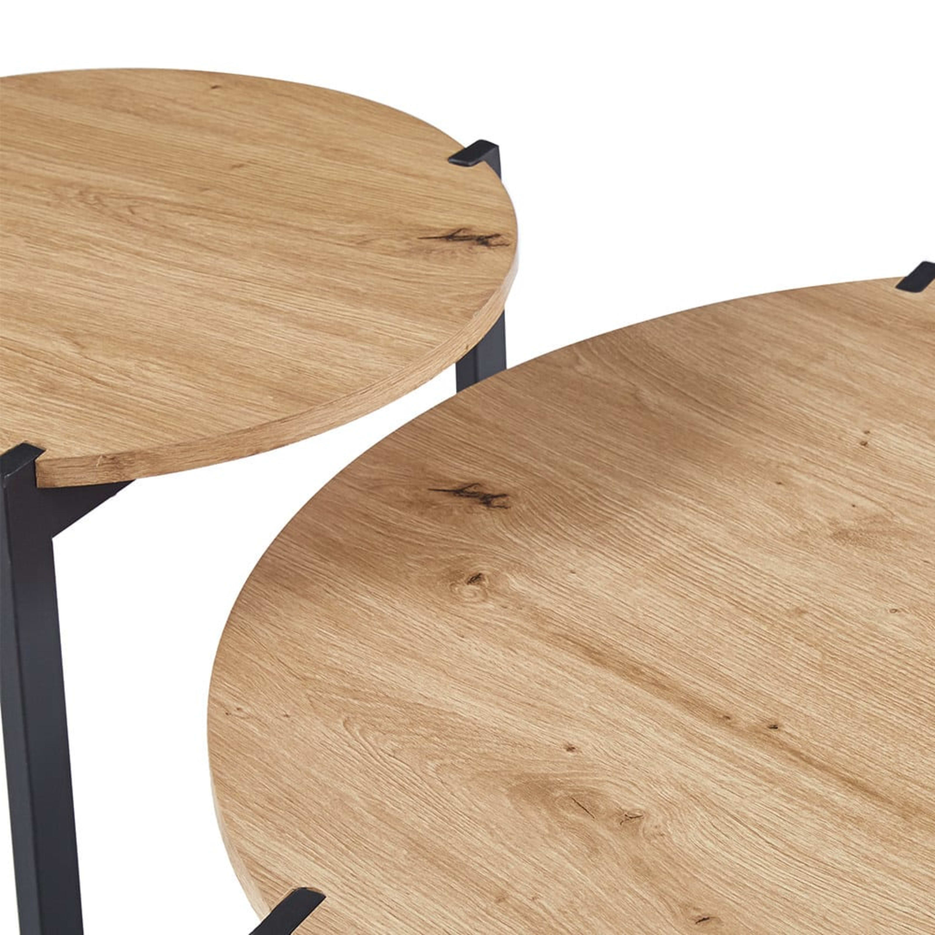 Set van 2 Salontafels 'Pola' Decor Oude eik — 4