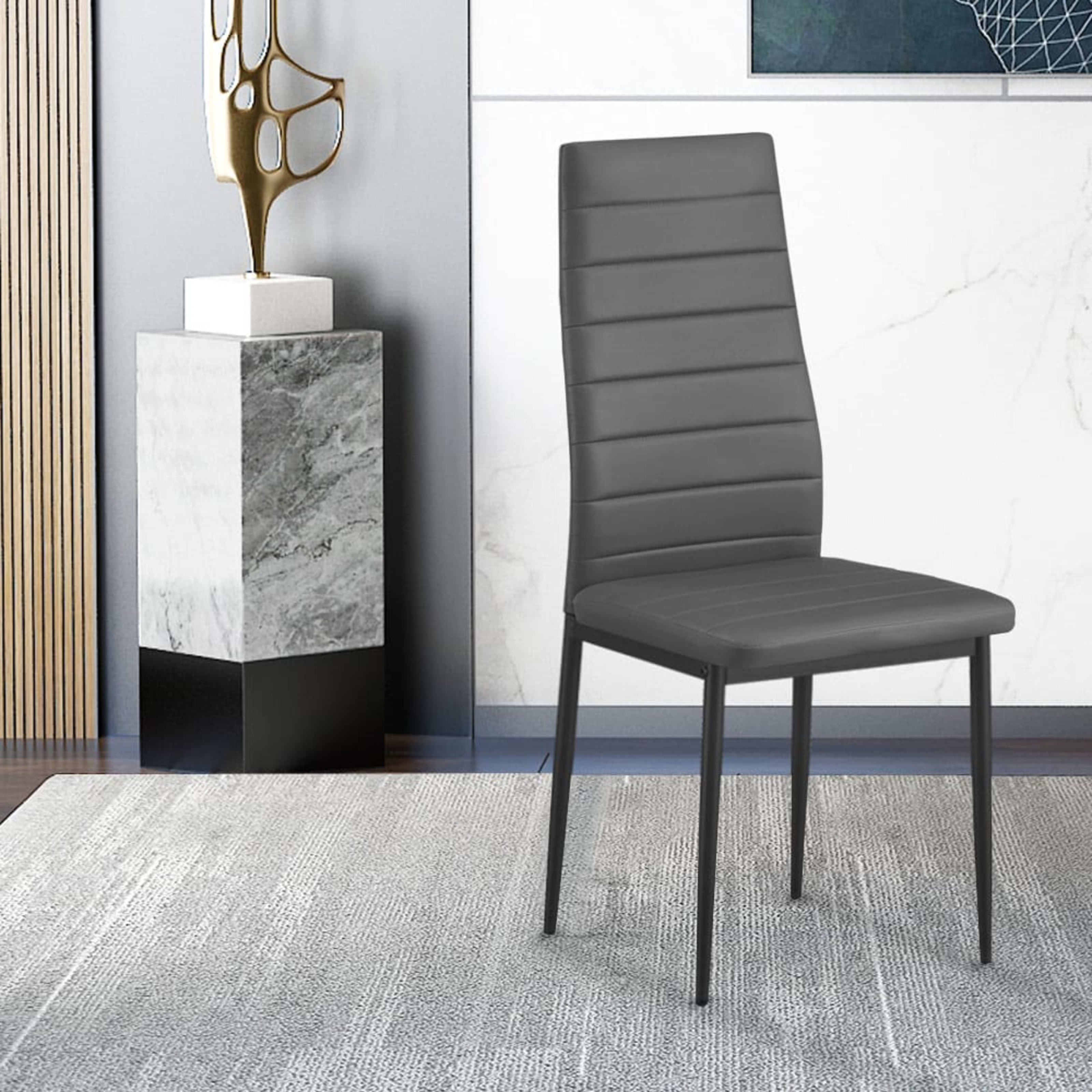 Set van 4 stoelen 'Cato/Kenzo' PU Grijs — 2