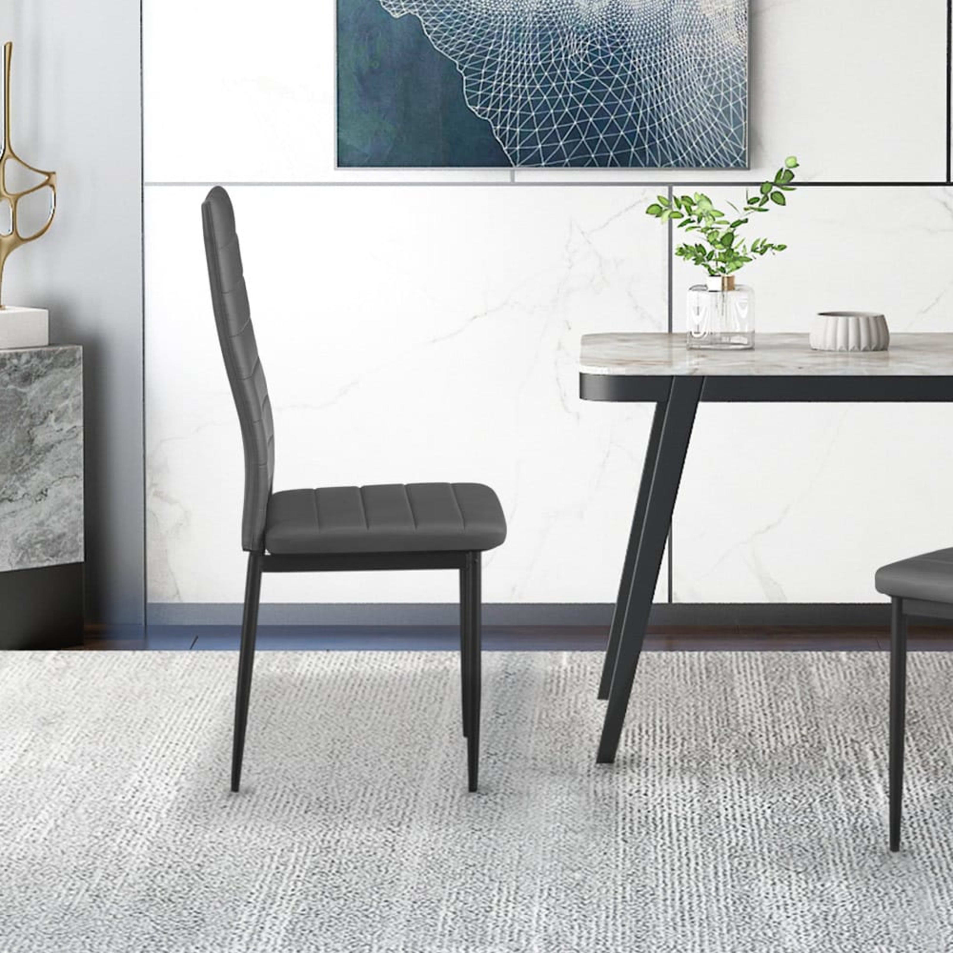 Set van 4 stoelen 'Cato/Kenzo' PU Grijs — 3