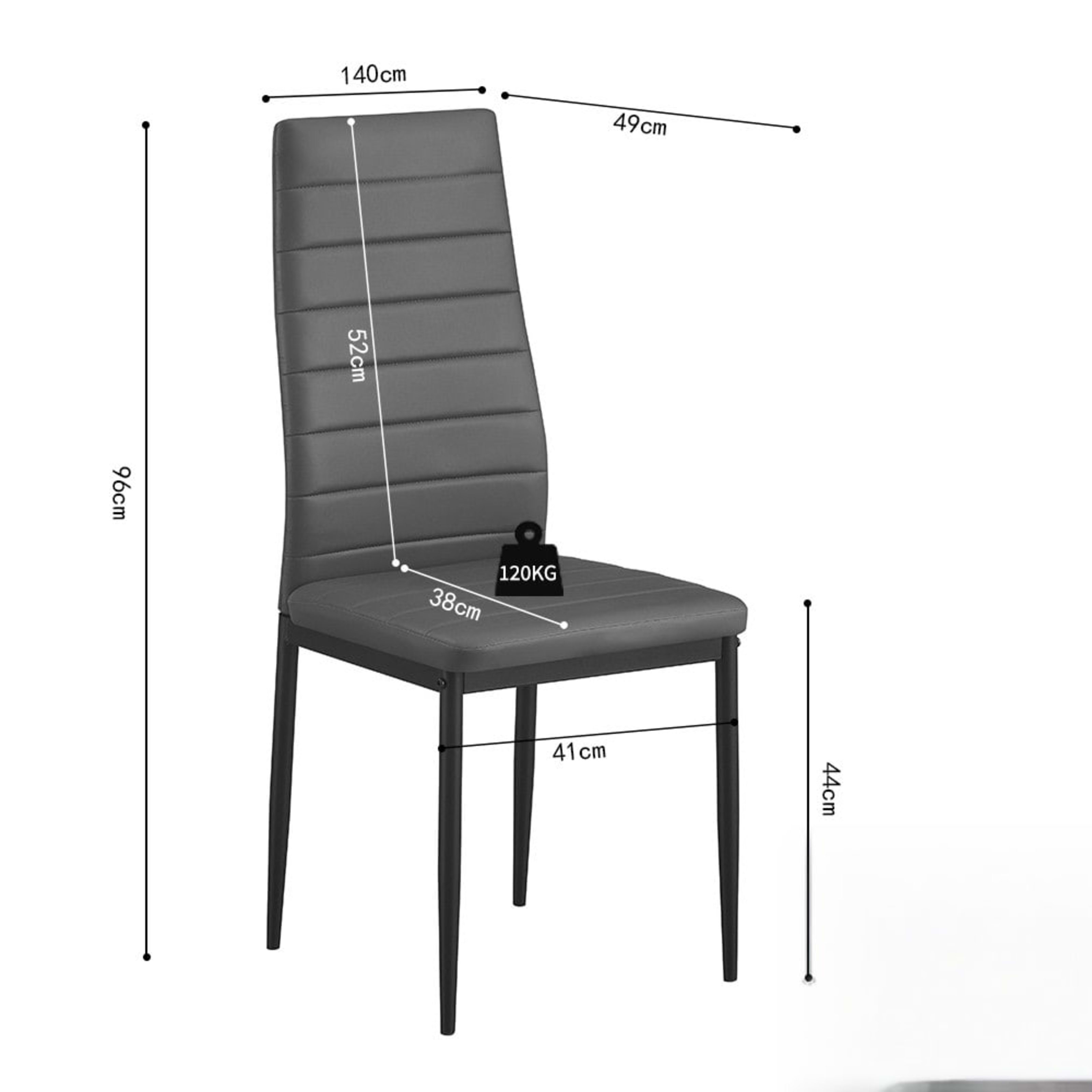 Set van 4 stoelen 'Cato/Kenzo' PU Grijs — 9