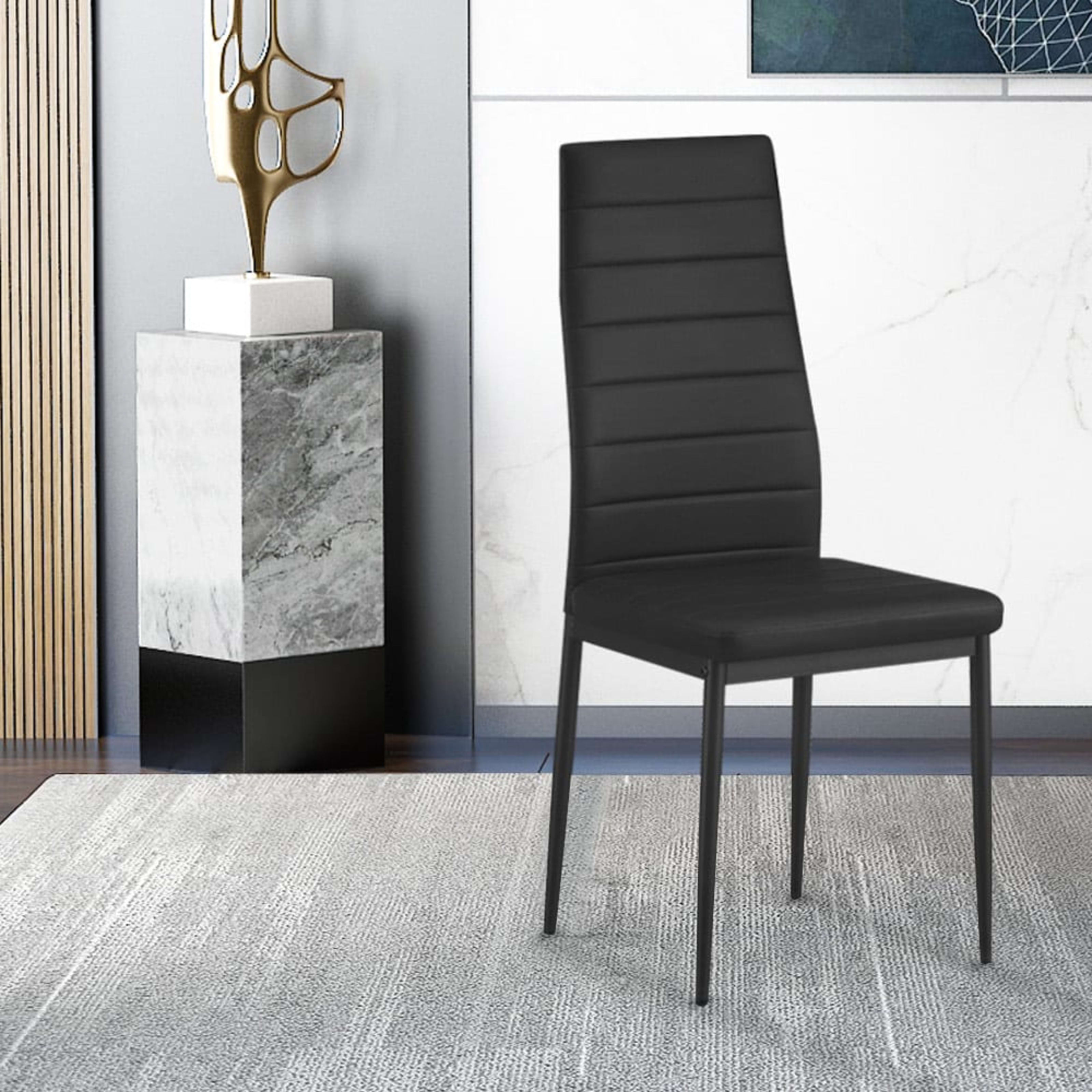 Set van 4 stoelen 'Cato/Kenzo' PU Zwart — 2