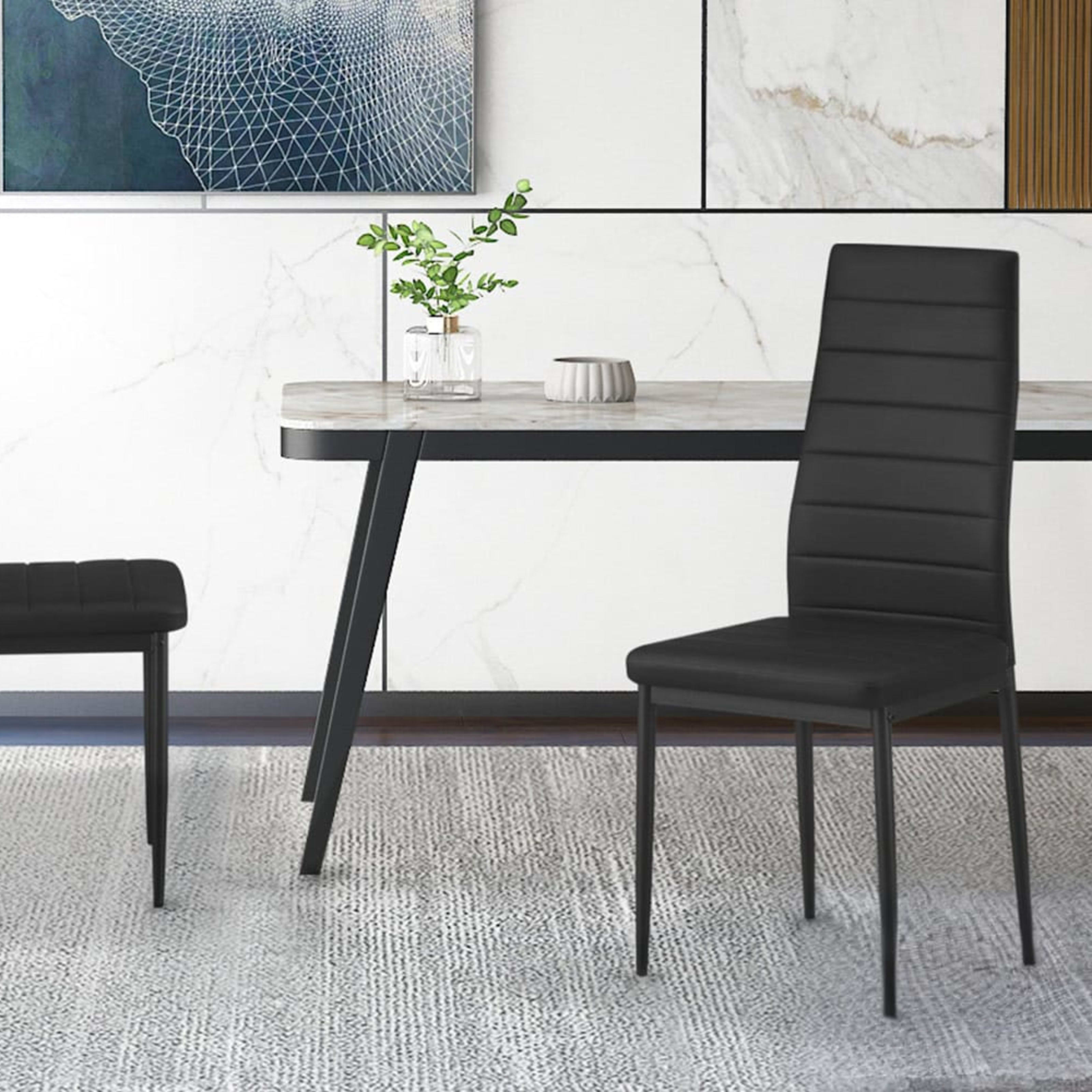 Set van 4 stoelen 'Cato/Kenzo' PU Zwart — 3
