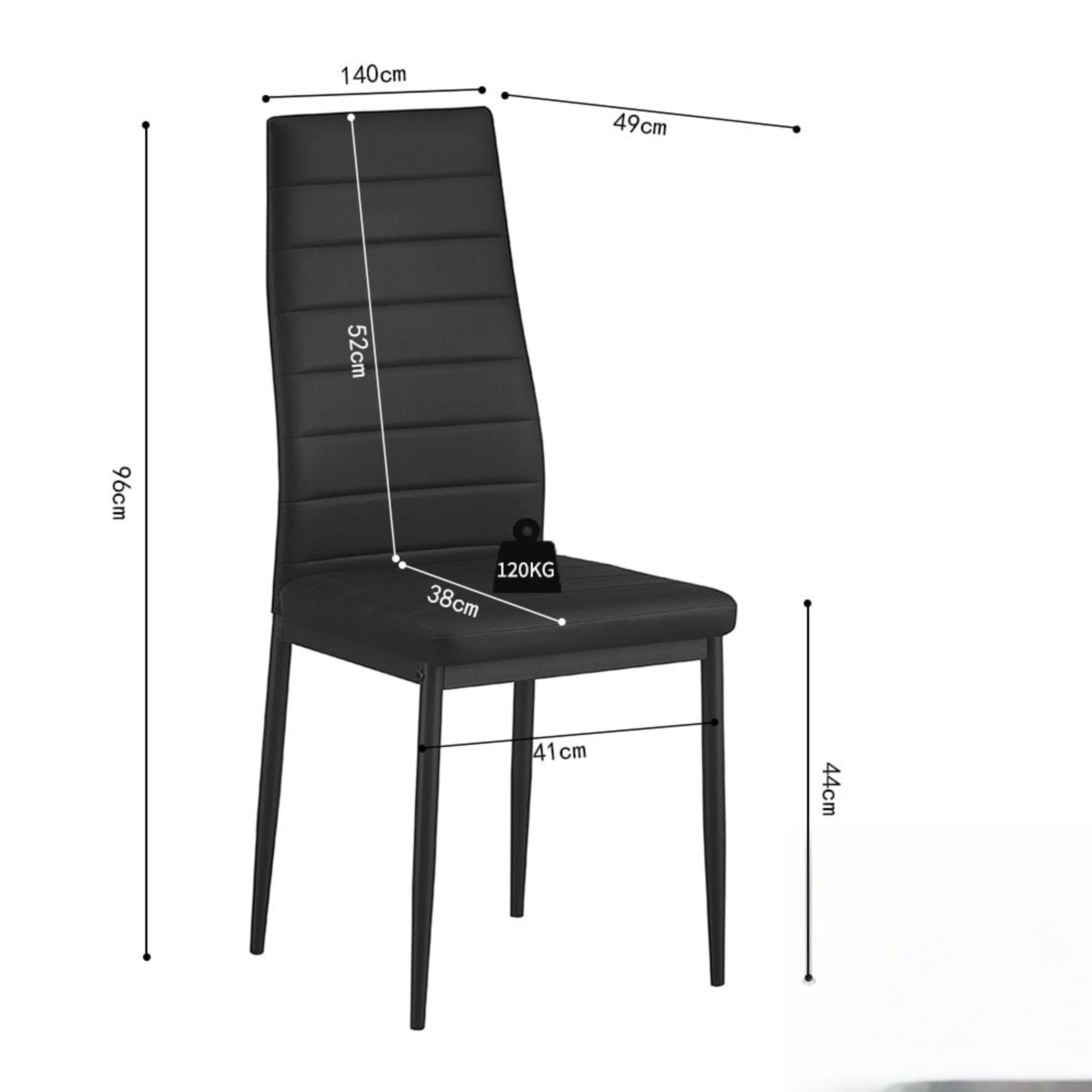 Set van 4 stoelen 'Cato/Kenzo' PU Zwart — 9