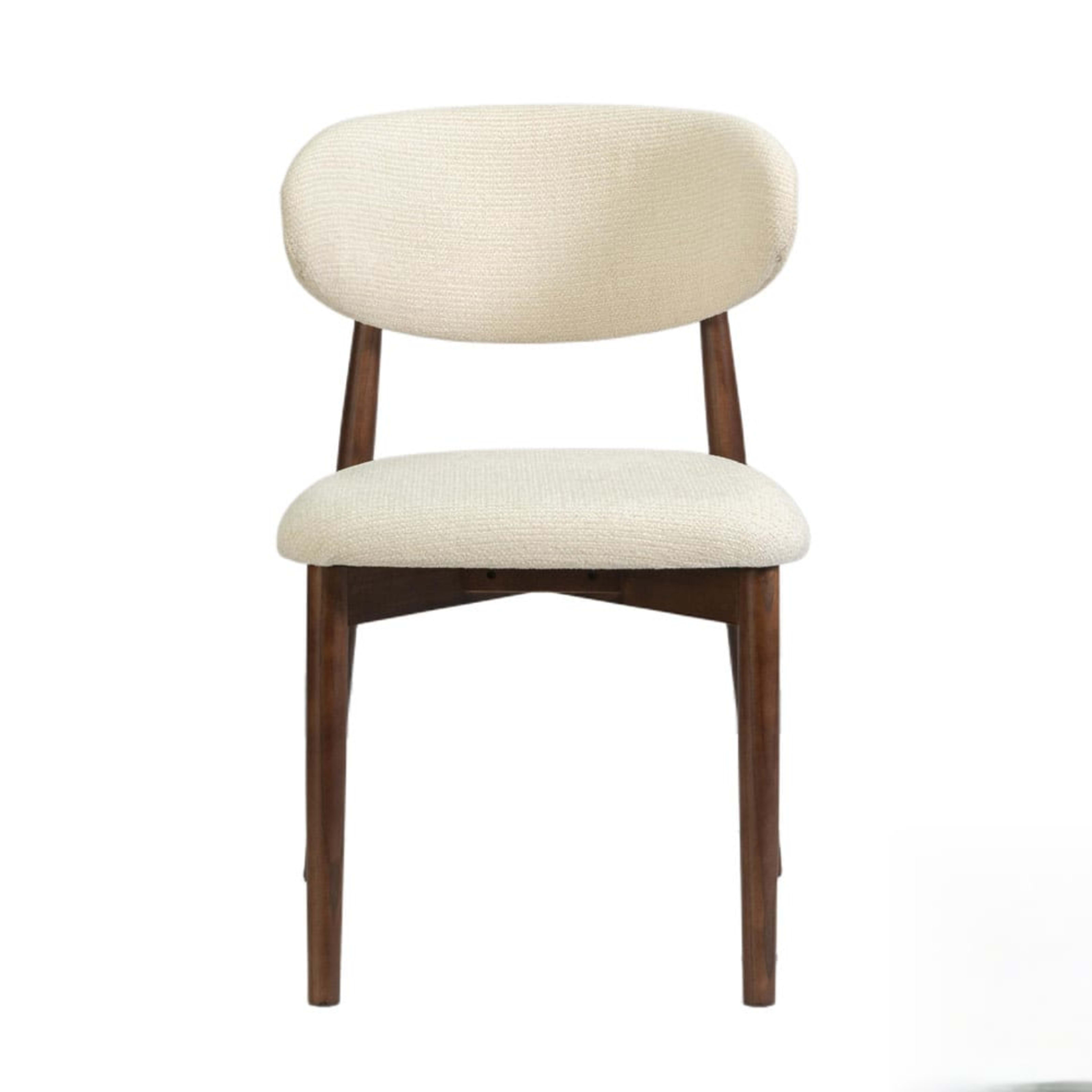 Stoel 'Clara' Essenhout Walnoot Ote Milan 103 Beige Gemonteerd