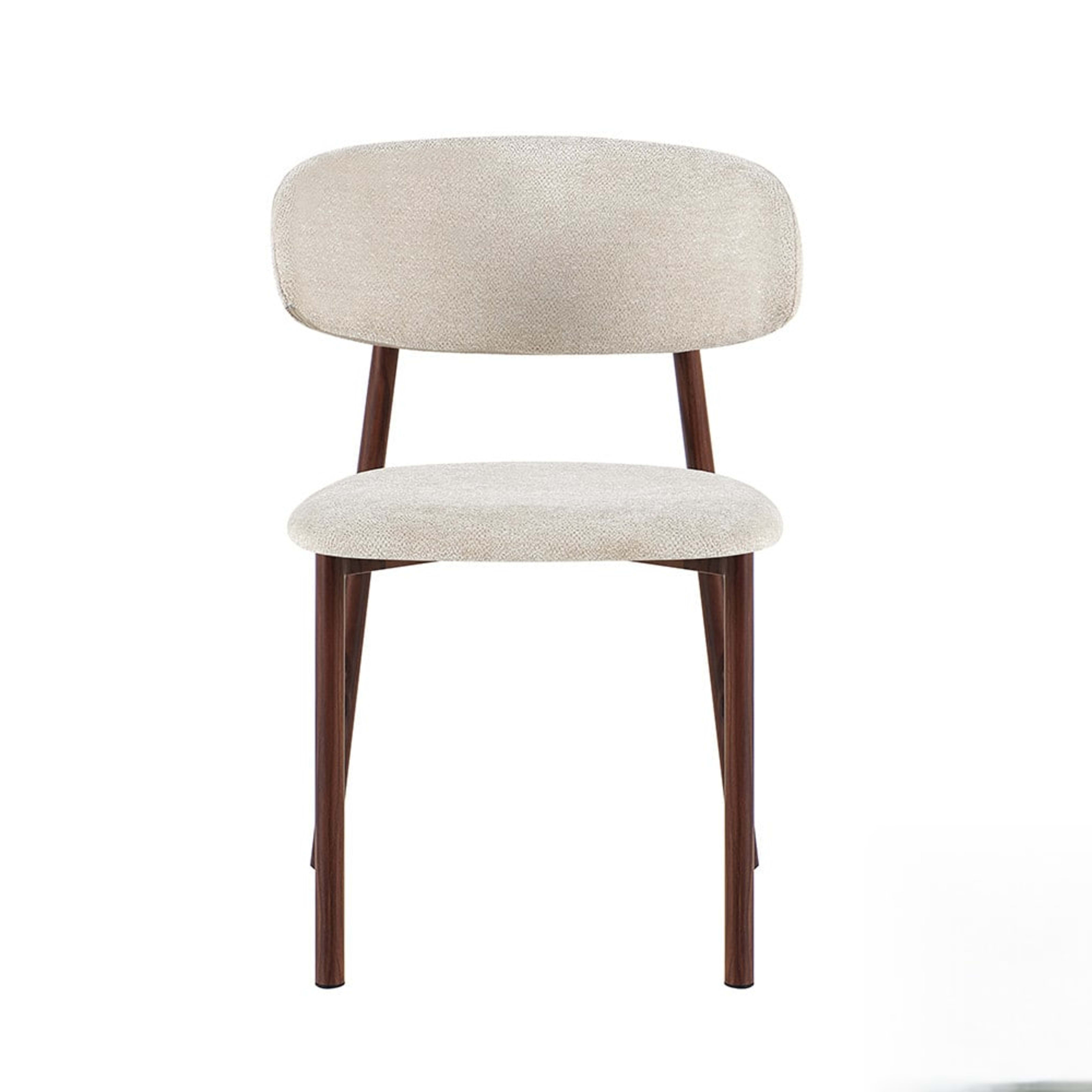 Stoel 'Coco' Walnoot - Stof Fabb Raven 24 Beige — 1