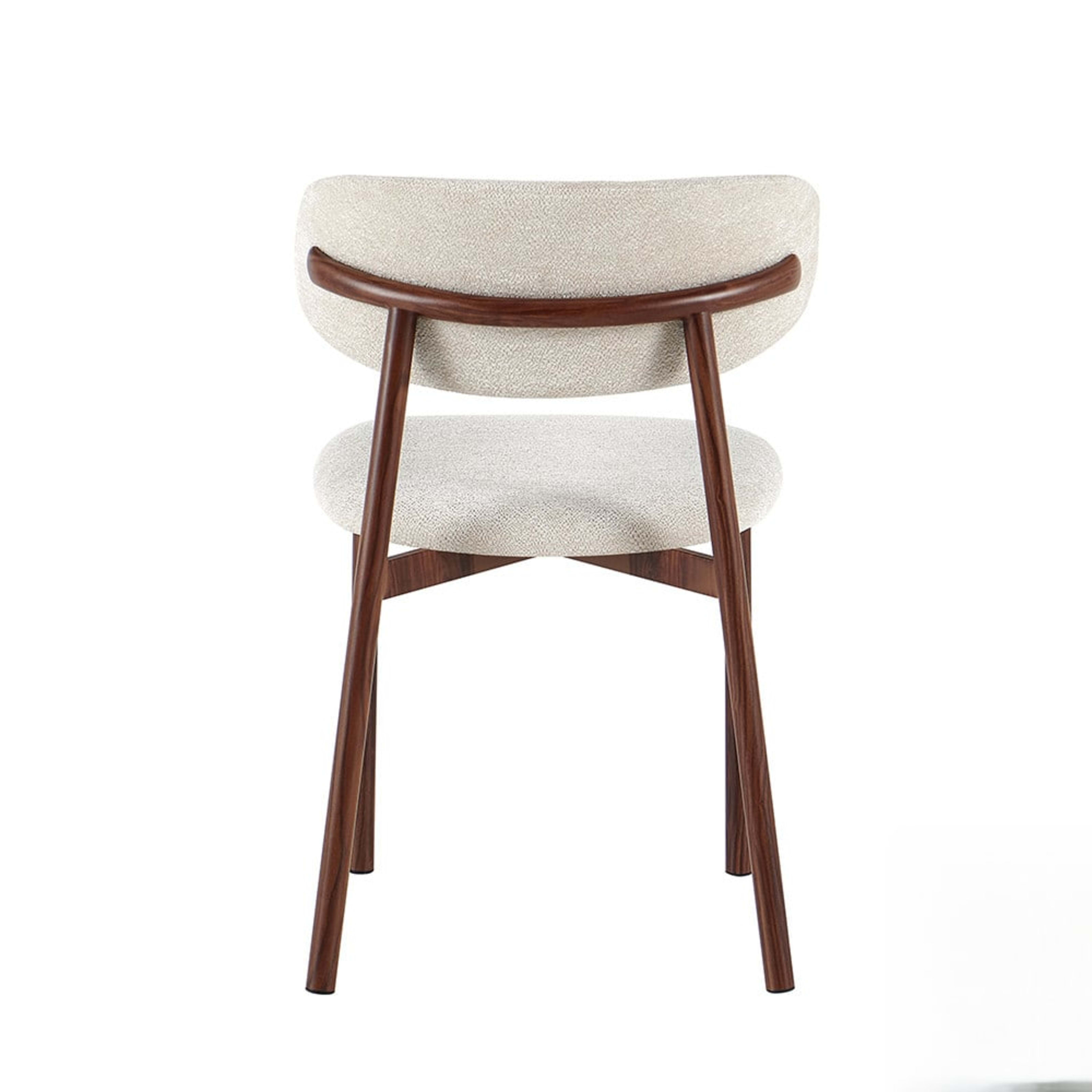 Stoel 'Coco' Walnoot - Stof Fabb Raven 24 Beige — 3