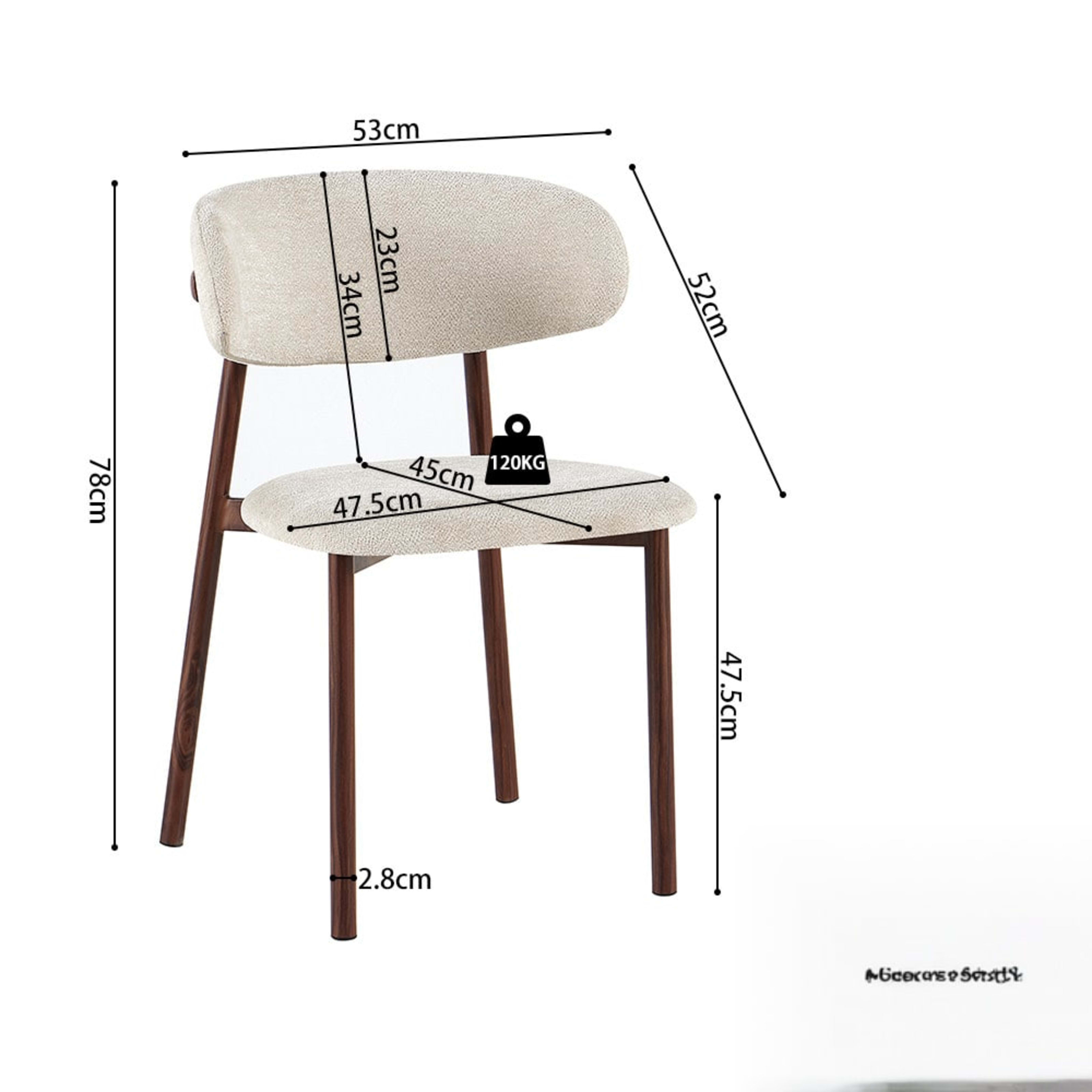 Stoel 'Coco' Walnoot - Stof Fabb Raven 24 Beige — 4