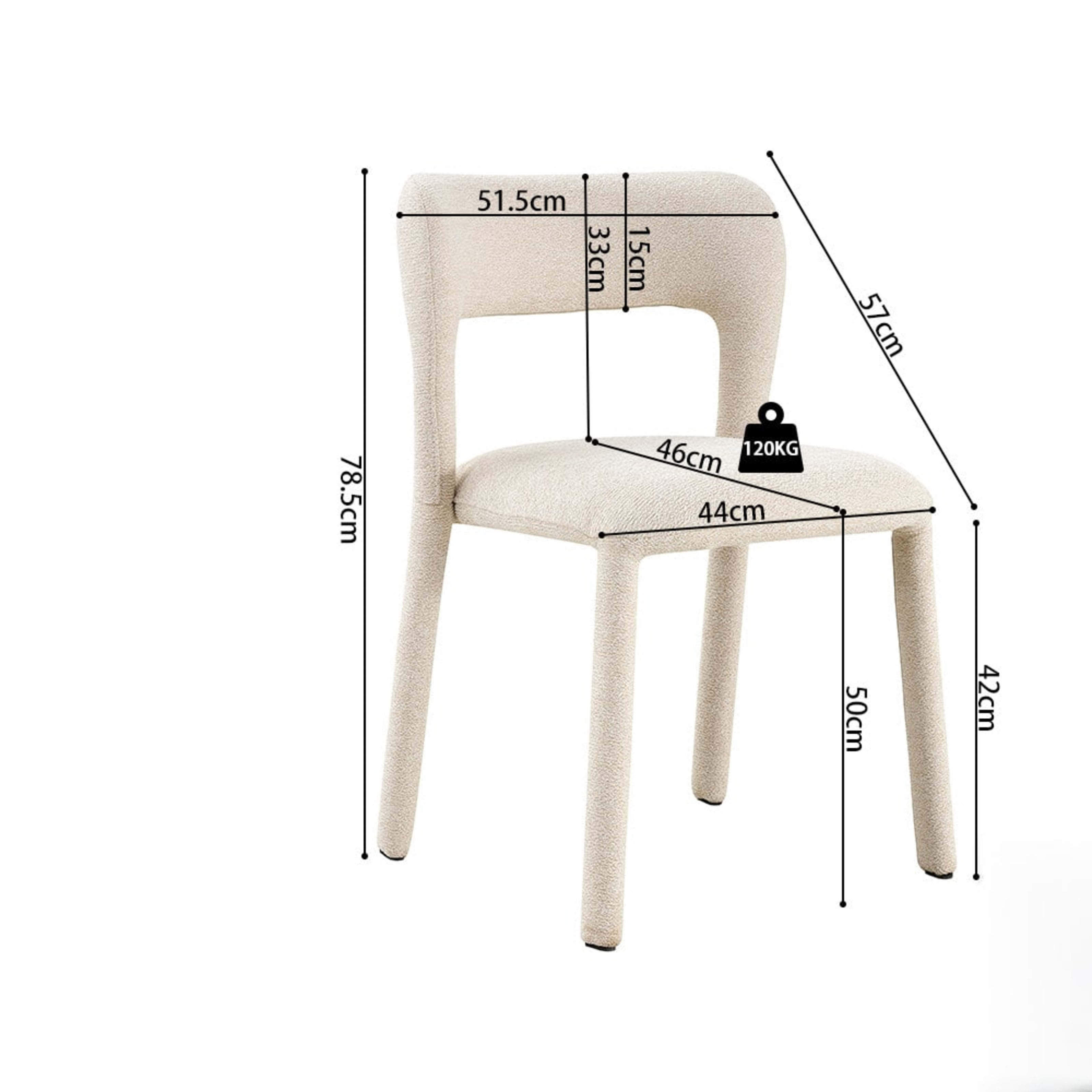 Stoel 'Elvas' Stapelbaar Stof Ote Sahara 112 Beige Gemonteerd — 4