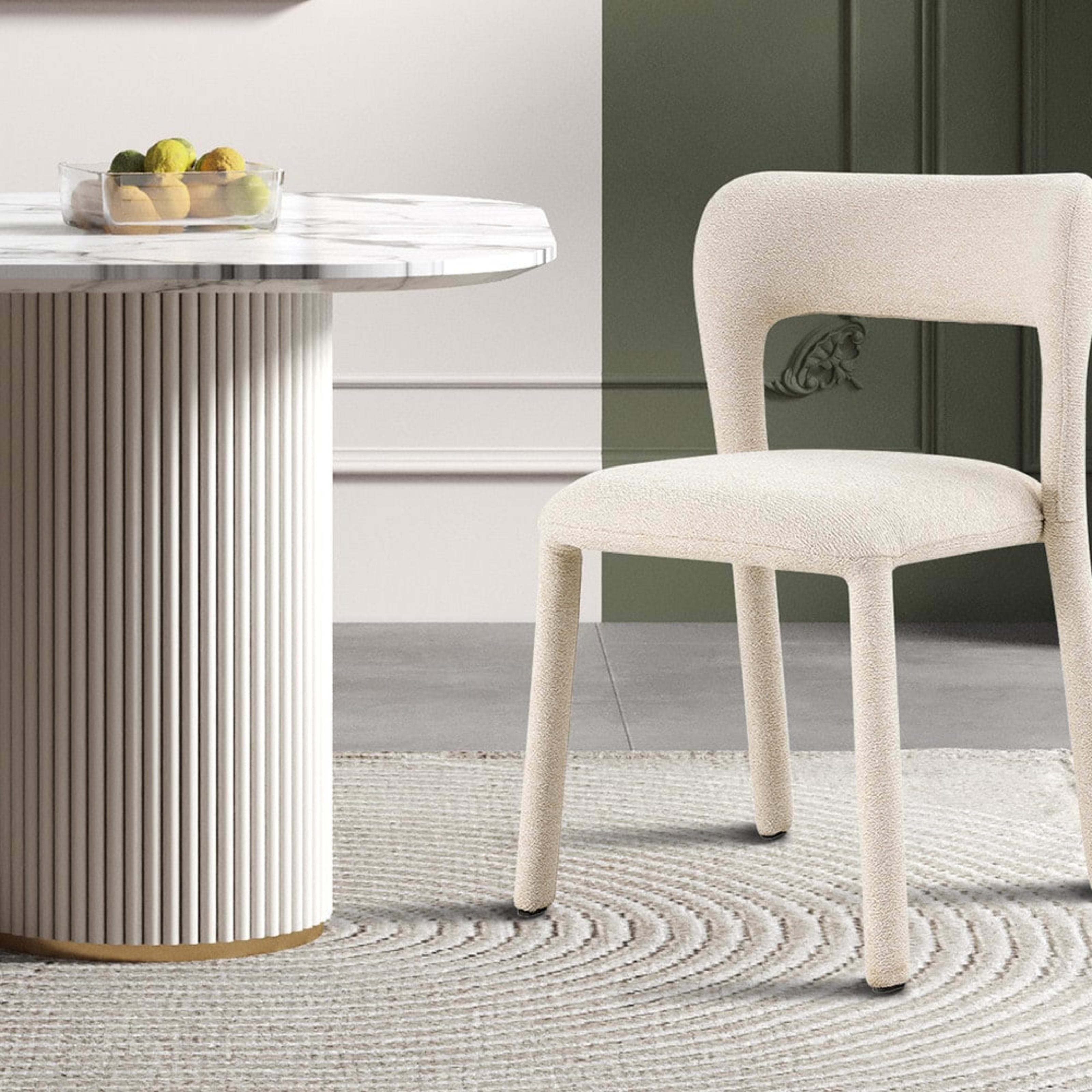 Stoel 'Elvas' Stapelbaar Stof Ote Sahara 112 Beige Gemonteerd — 2
