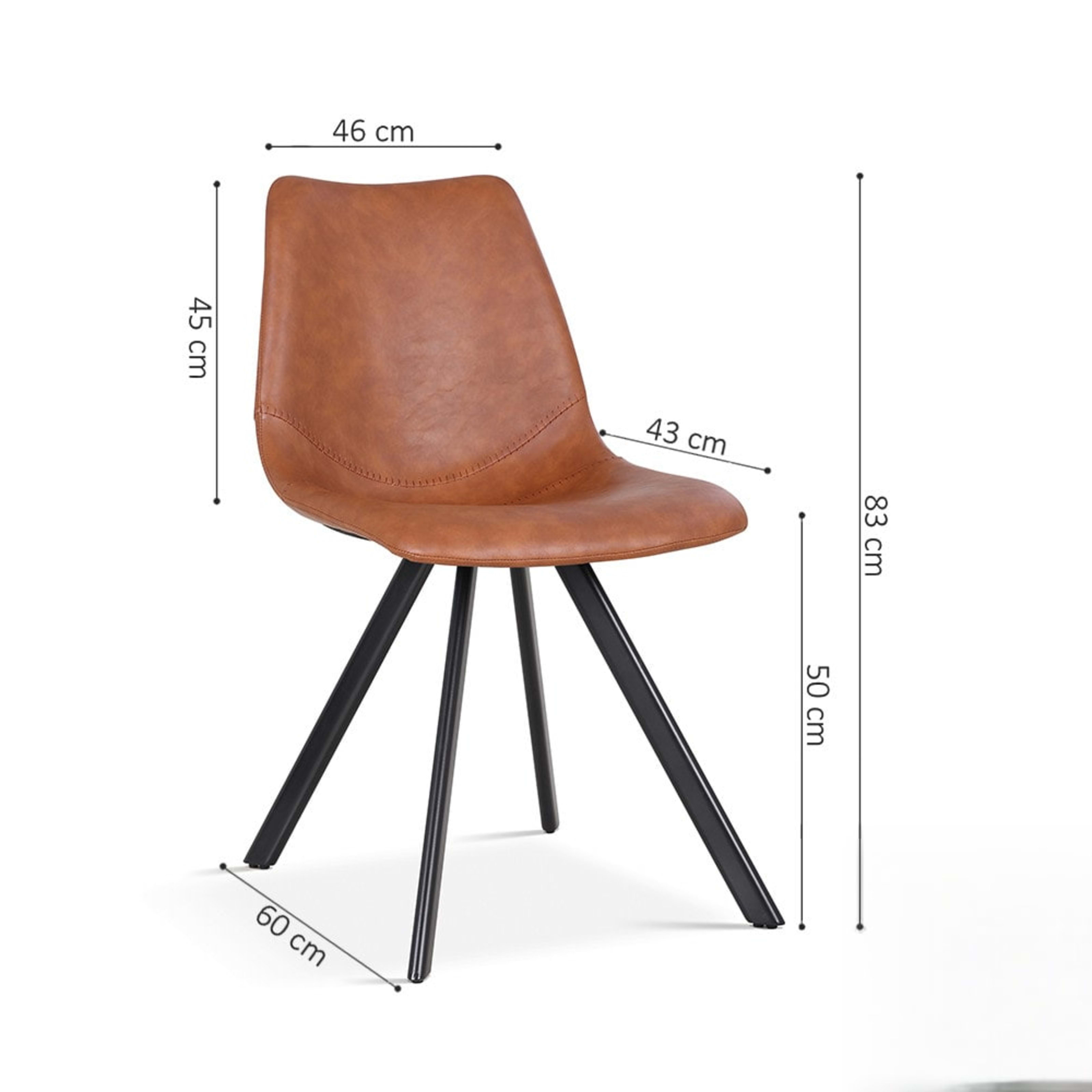 Stoel 'Emma' PU Cognac — 4