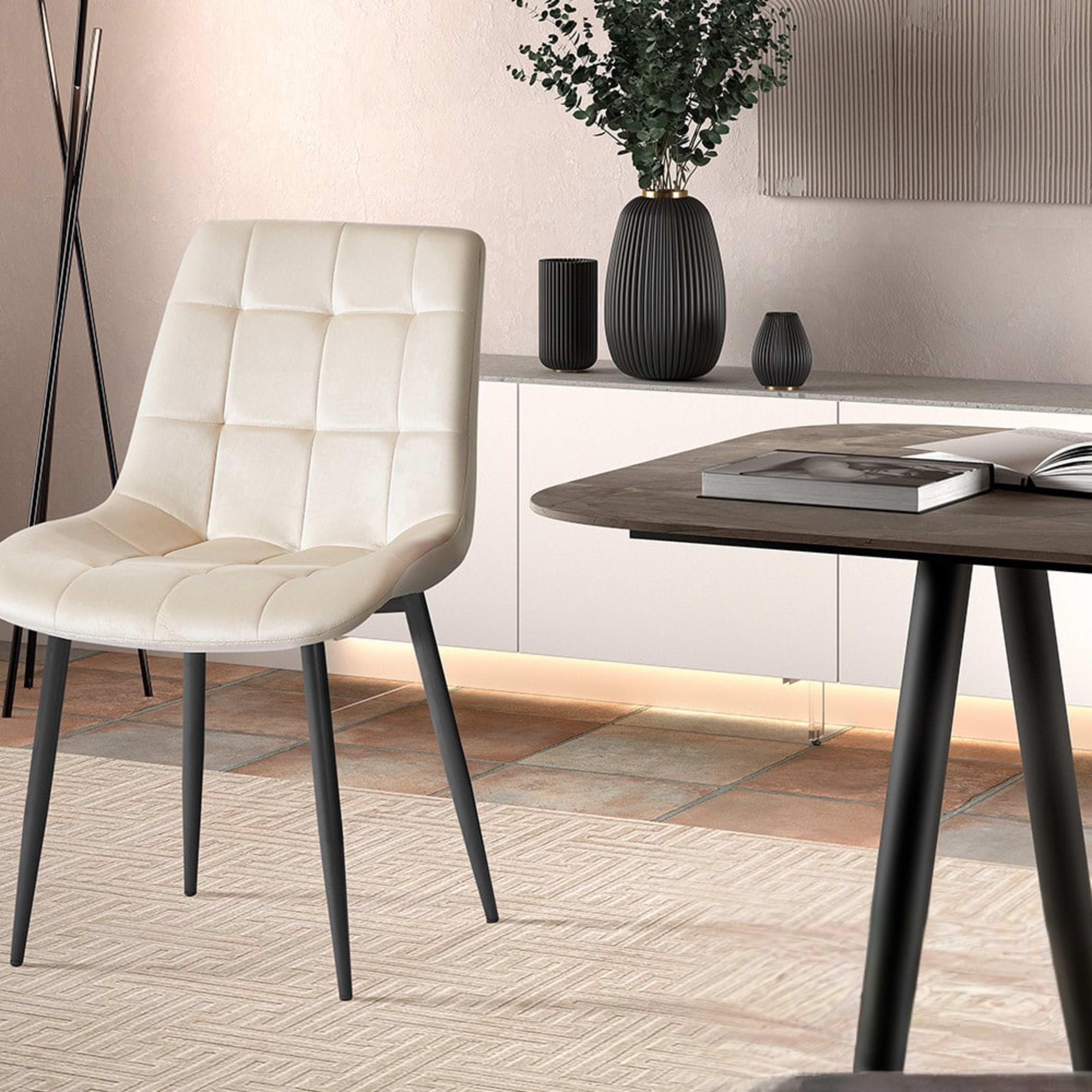 Stoel 'Juta' Fluweel Beige — 2