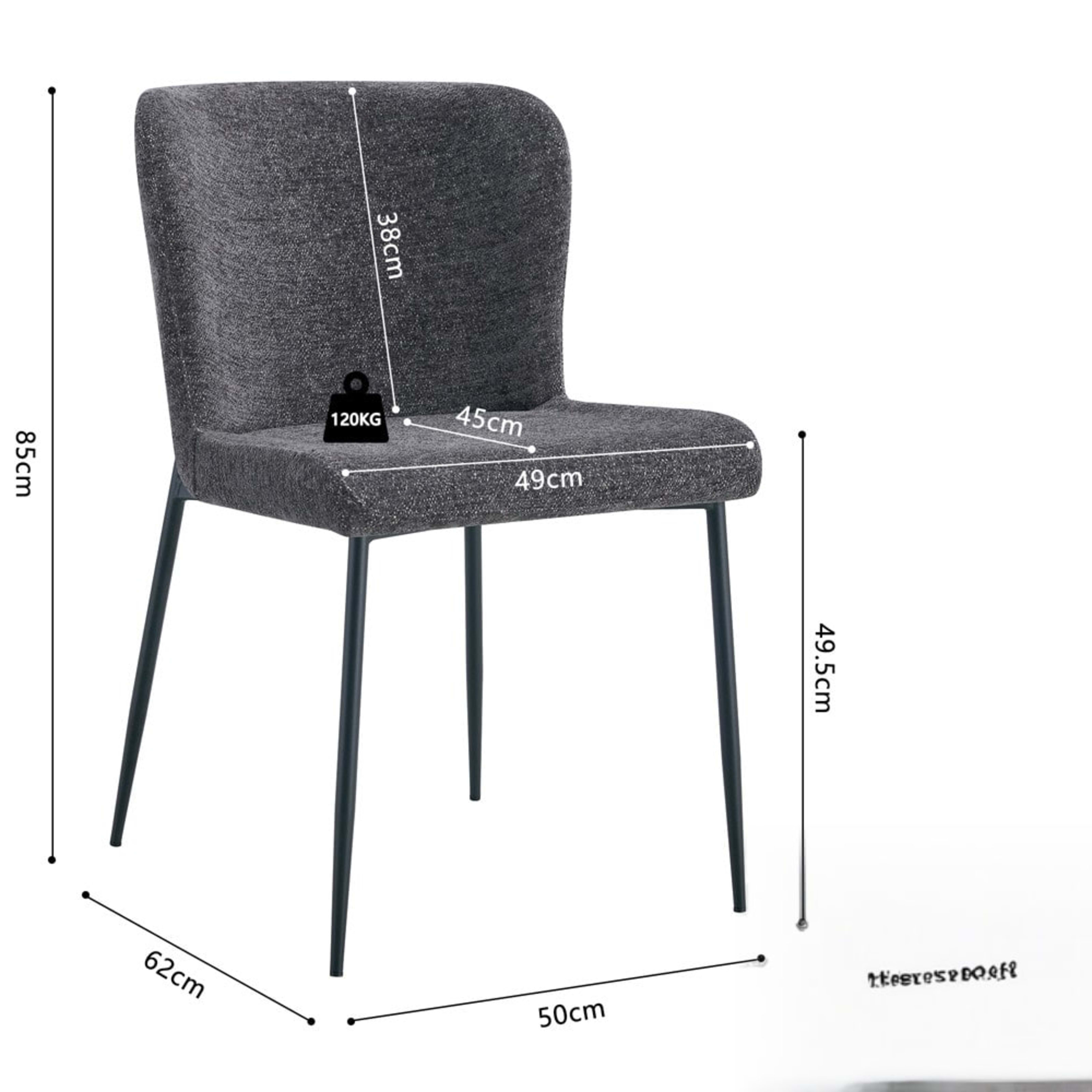 Stoel 'Lisa' Stof Fabb Raven 13 Donkergrijs — 5