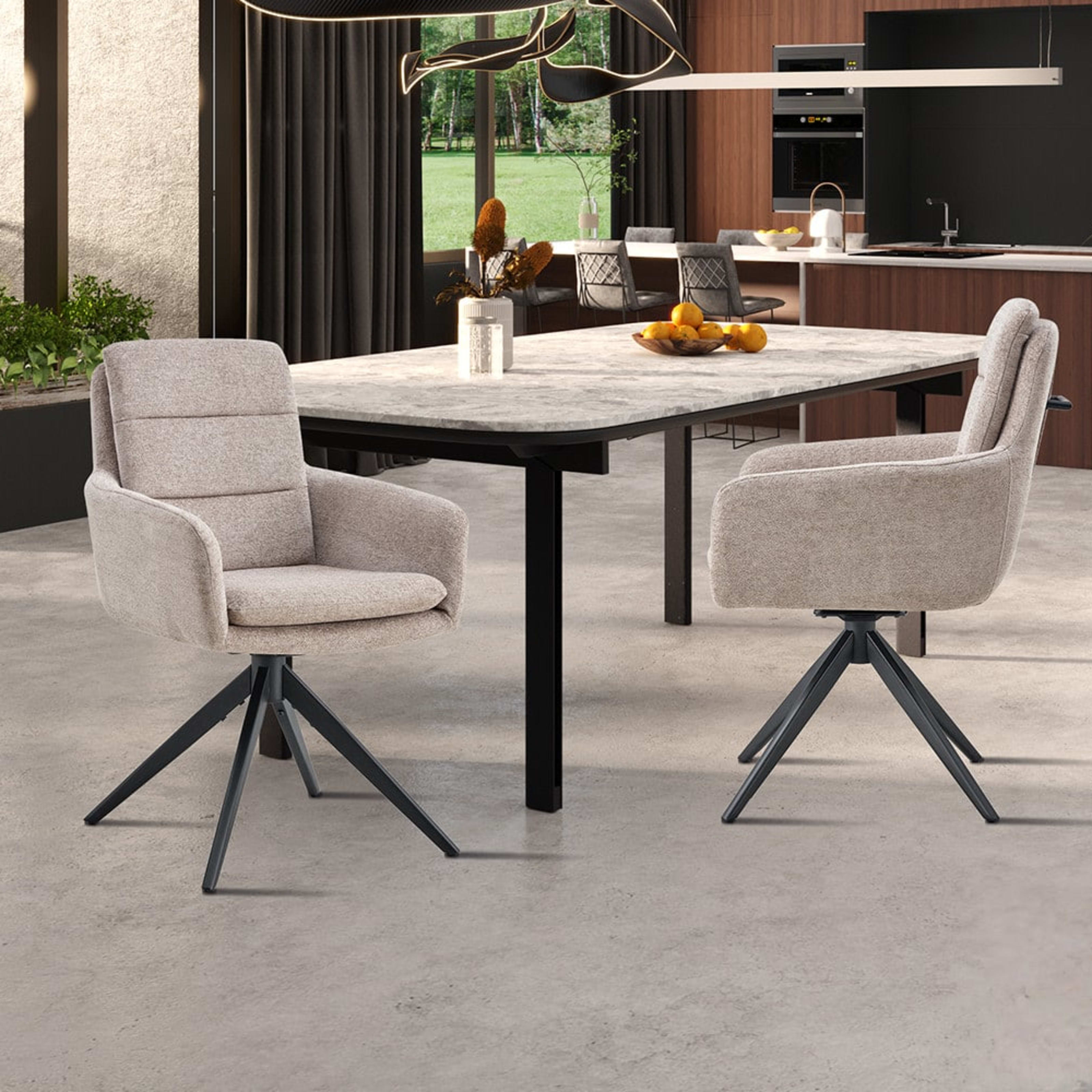 Stoel 'Lisold' Draaibaar tot 0 Stof Fabb Raven 30 Zand — 3