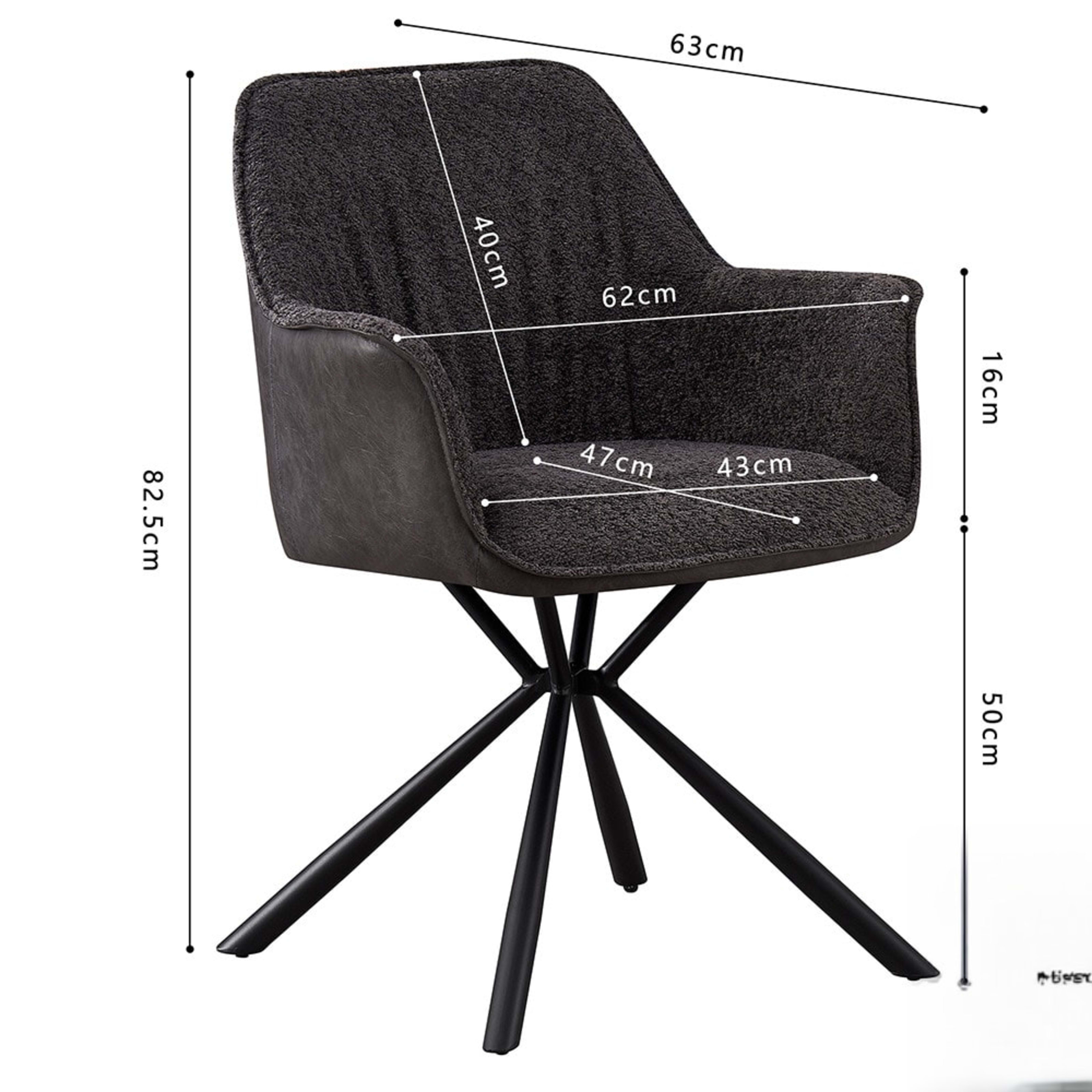 Stoel 'Lucie' Bouclé Grijs Rug PU Lichtgrijs — 5