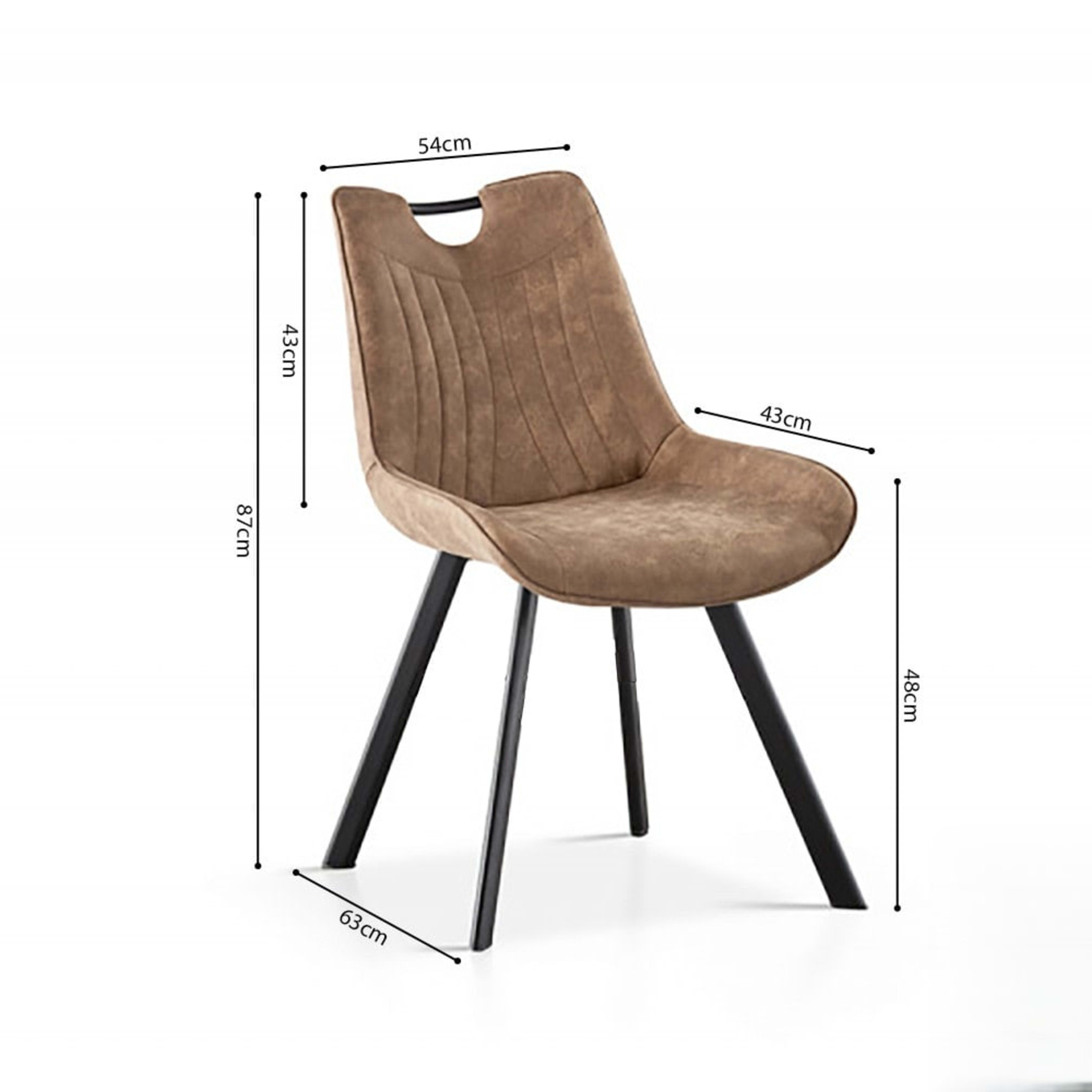 Stoel 'Pablo' Micro fiber PU Donkerbruin — 4