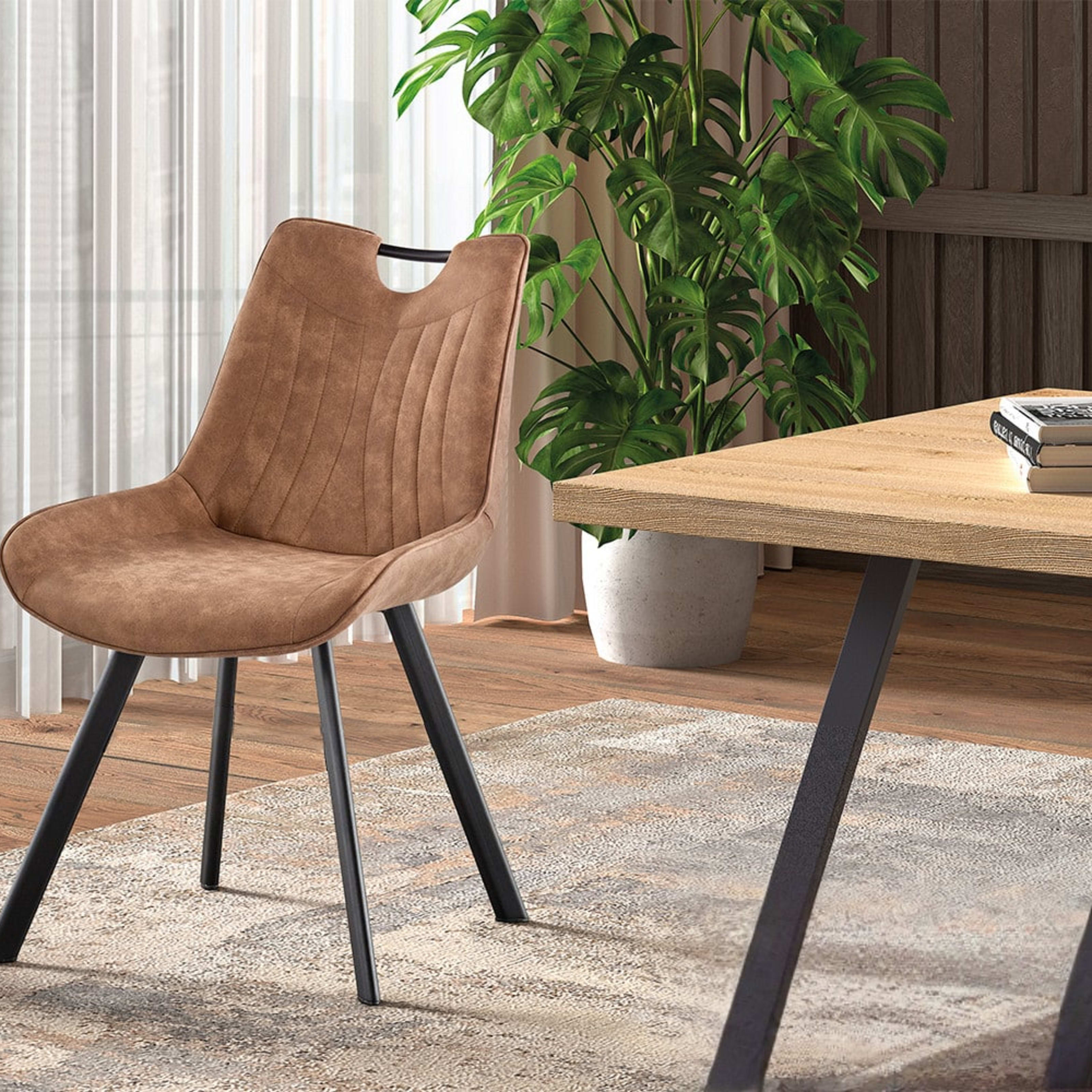 Stoel 'Pablo' Micro fiber PU Donkerbruin — 2