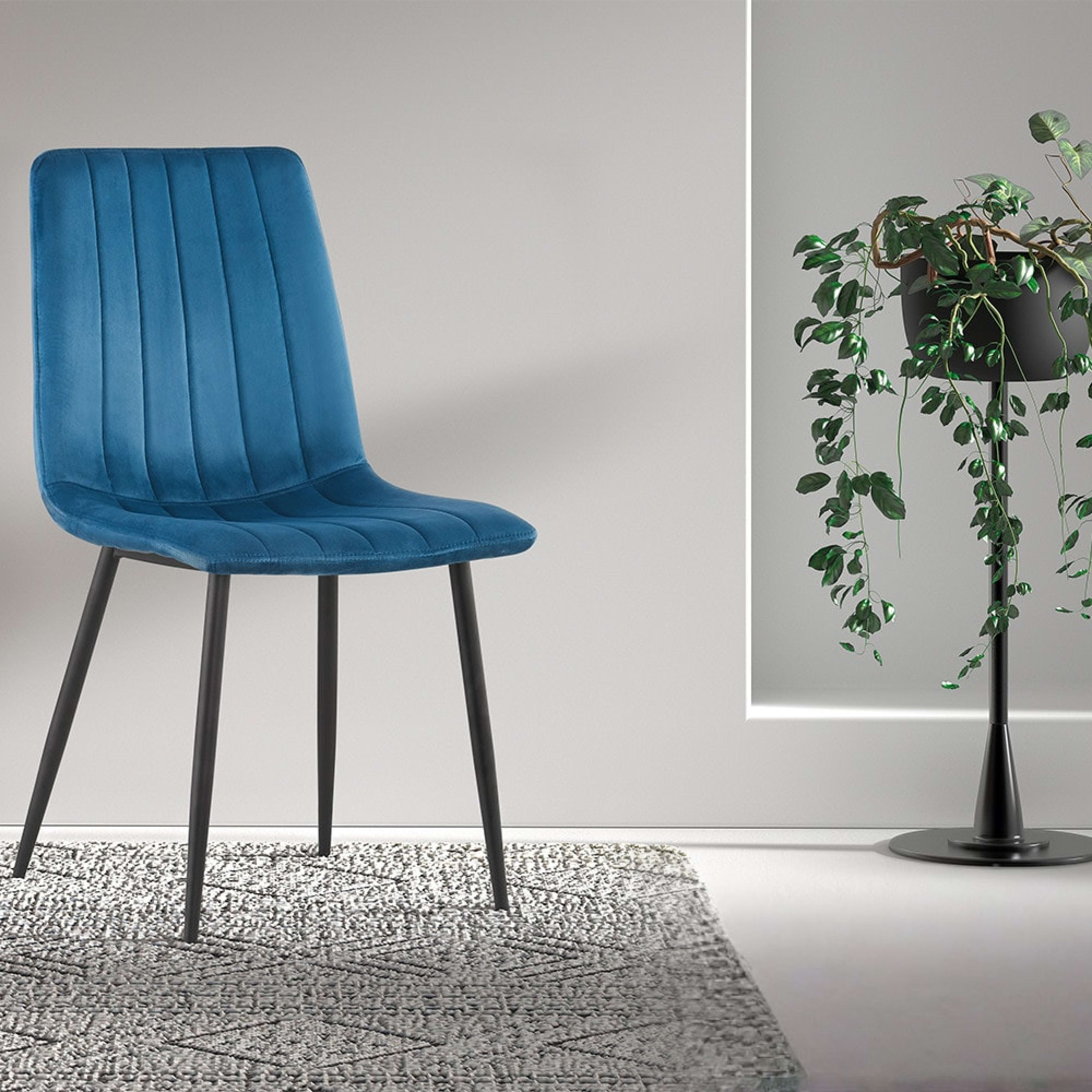 Stoel 'Willis' Fluweel Blauw — 2